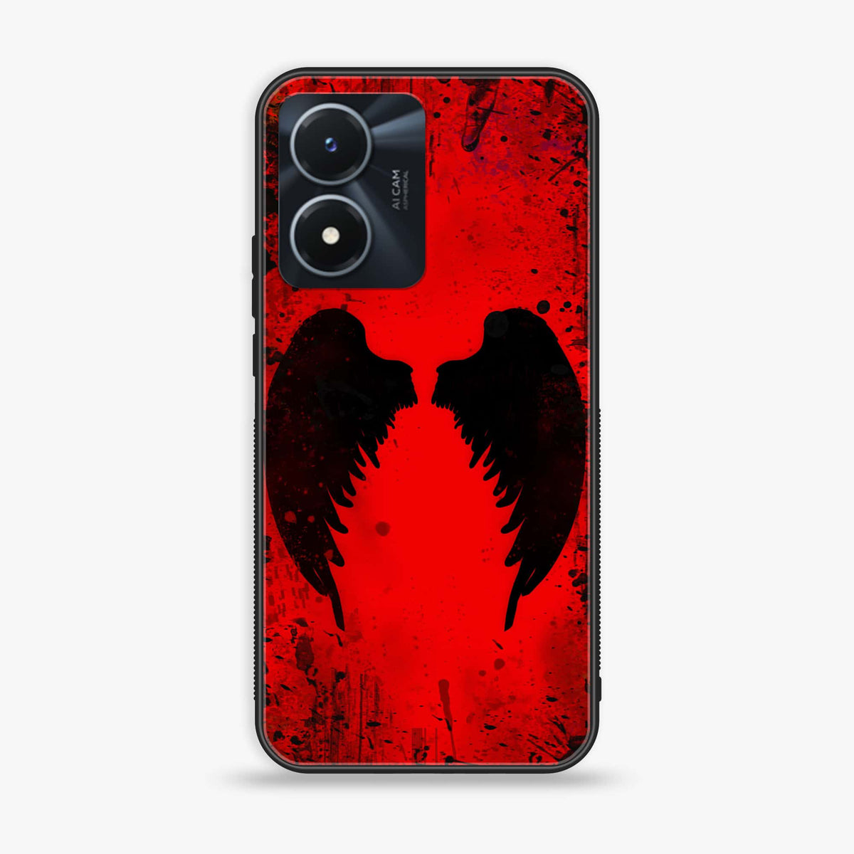 Vivo Y02s  - Angel Wings 2.0 Series - Premium Printed Glass soft Bumper shock Proof Case