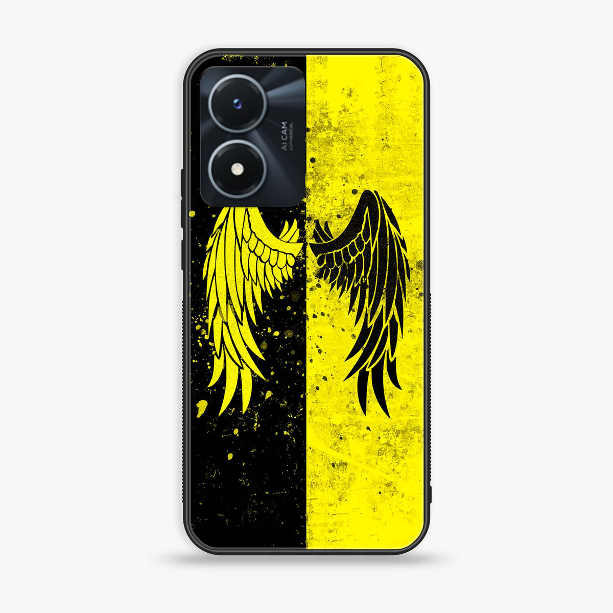 Vivo Y02s  - Angel Wings 2.0 Series - Premium Printed Glass soft Bumper shock Proof Case