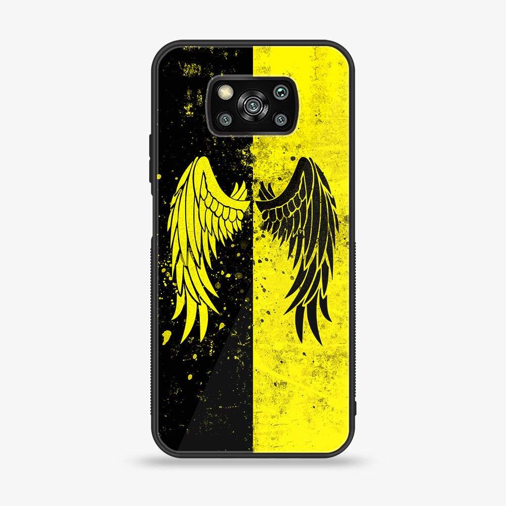 Xiaomi Poco X3 - Angel Wings 2.0  Series - Premium Printed Glass soft Bumper shock Proof Case