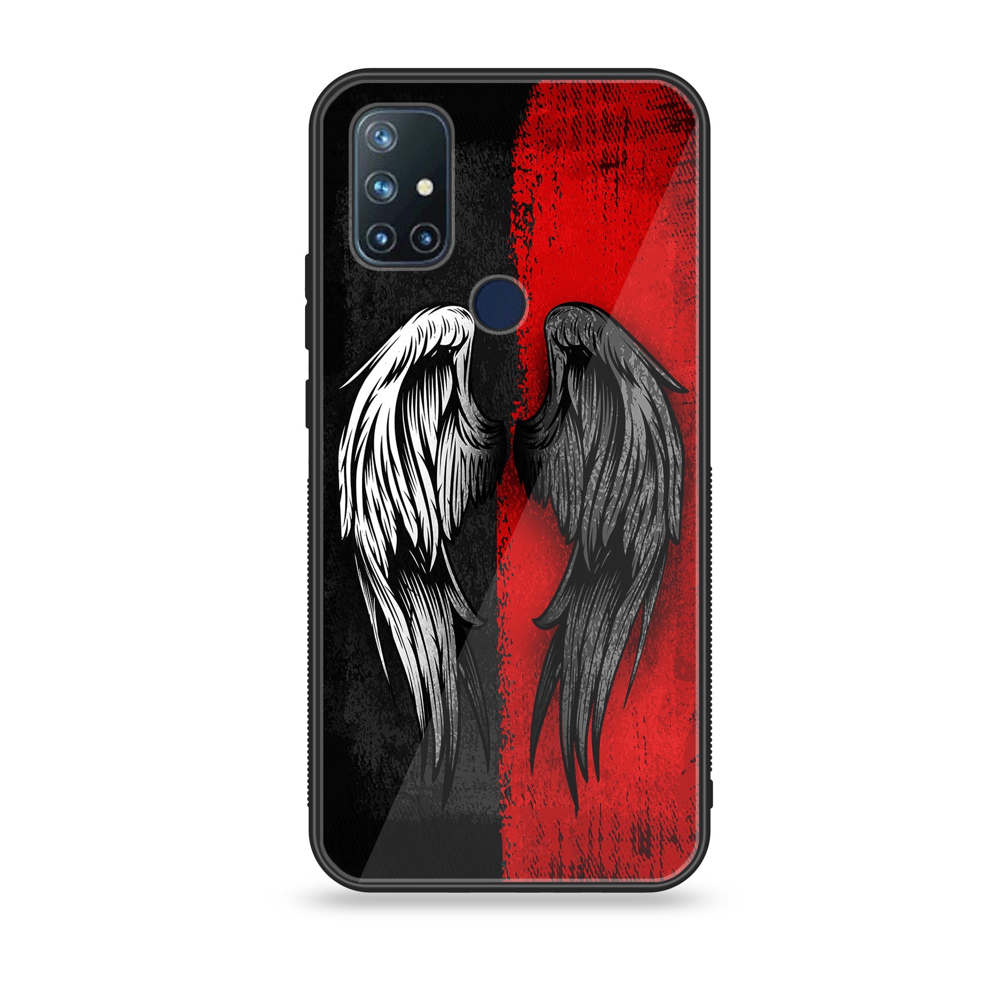 OnePlus Nord N10 -Angel Wings 2.0 Series - Premium Printed Glass soft Bumper shock Proof Case