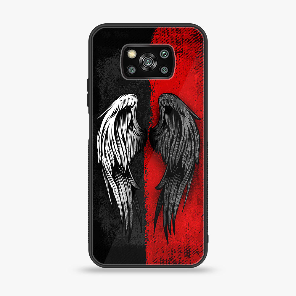 Xiaomi Poco X3 - Angel Wings 2.0  Series - Premium Printed Glass soft Bumper shock Proof Case