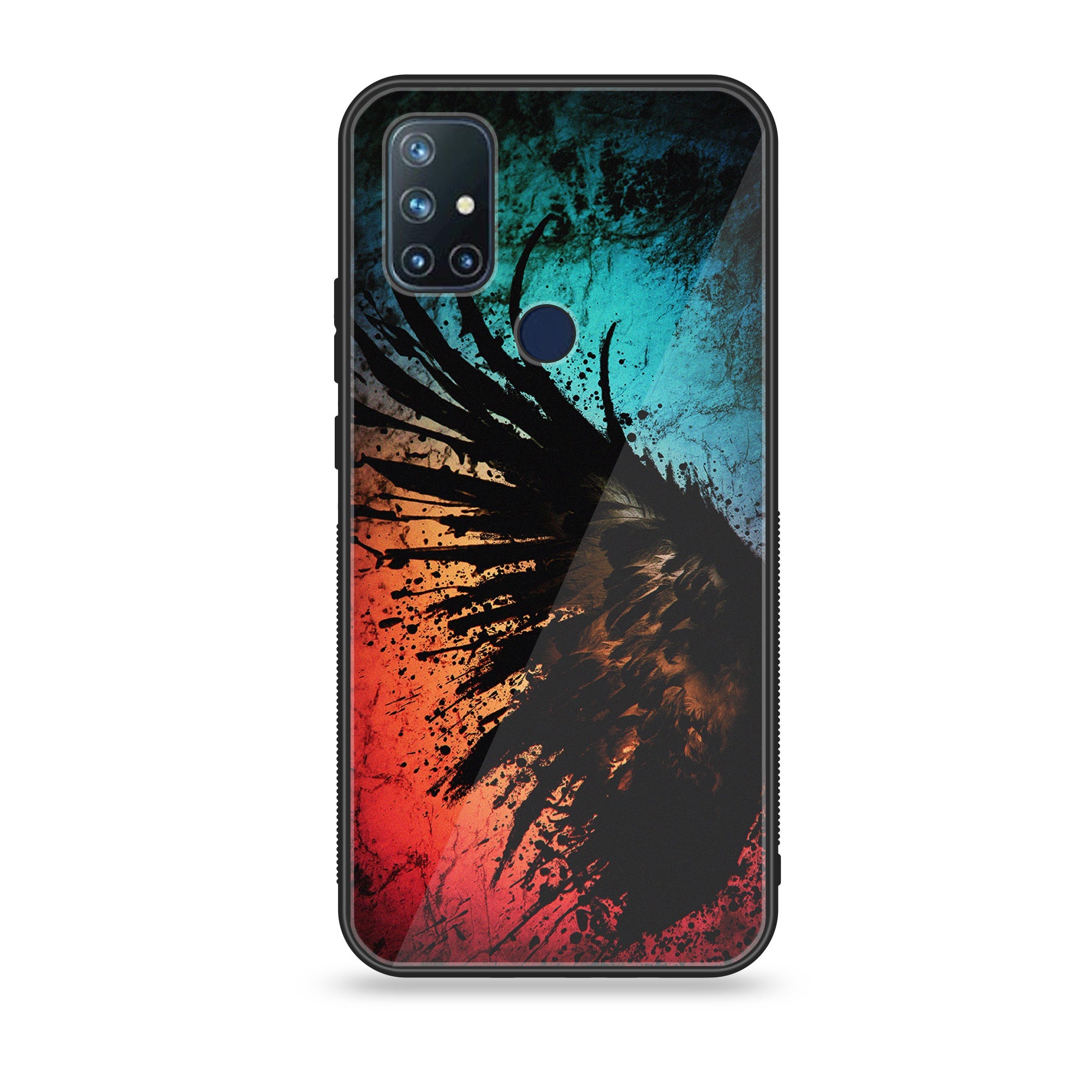 OnePlus Nord N10 -Angel Wings 2.0 Series - Premium Printed Glass soft Bumper shock Proof Case