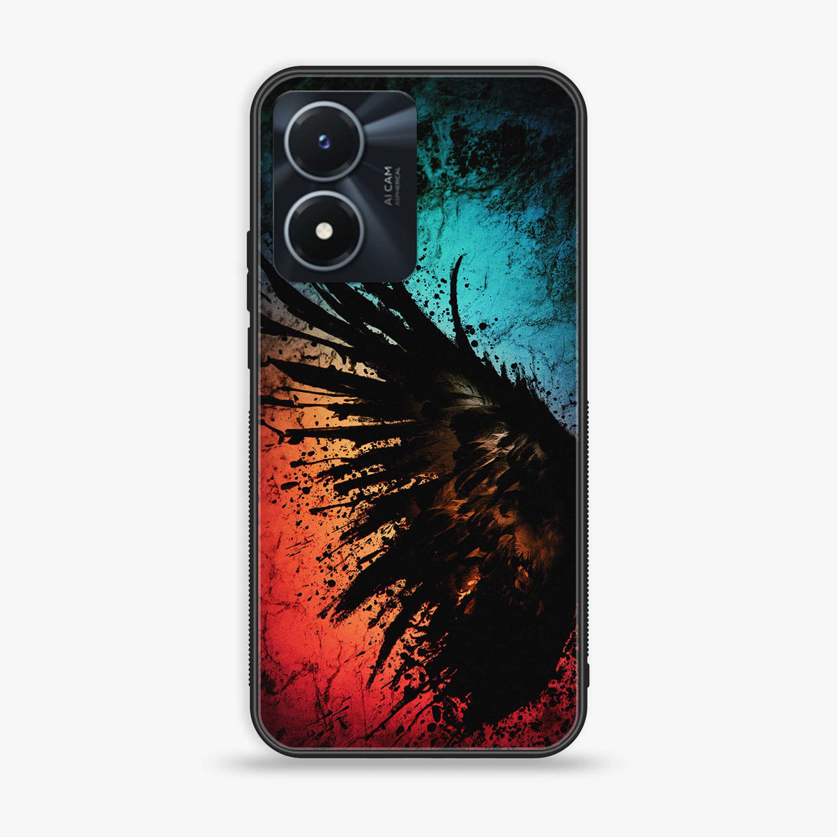 Vivo Y02s  - Angel Wings 2.0 Series - Premium Printed Glass soft Bumper shock Proof Case