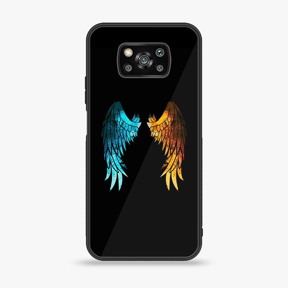 Xiaomi Poco X3 - Angel Wings 2.0  Series - Premium Printed Glass soft Bumper shock Proof Case
