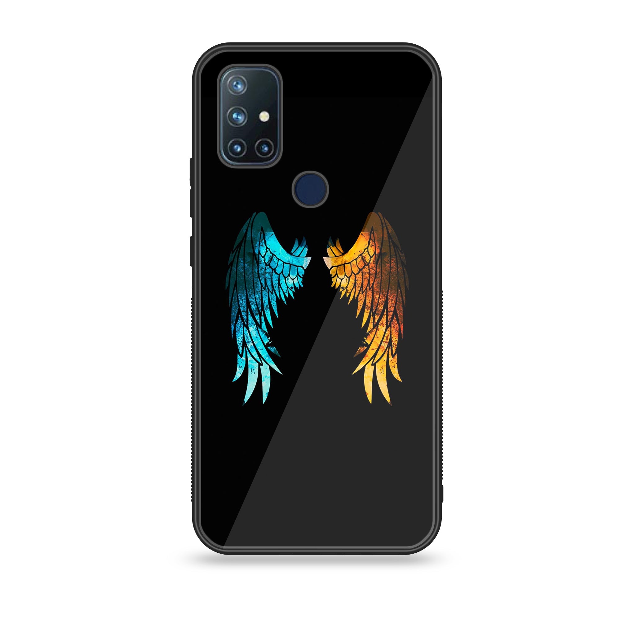 OnePlus Nord N10 -Angel Wings 2.0 Series - Premium Printed Glass soft Bumper shock Proof Case