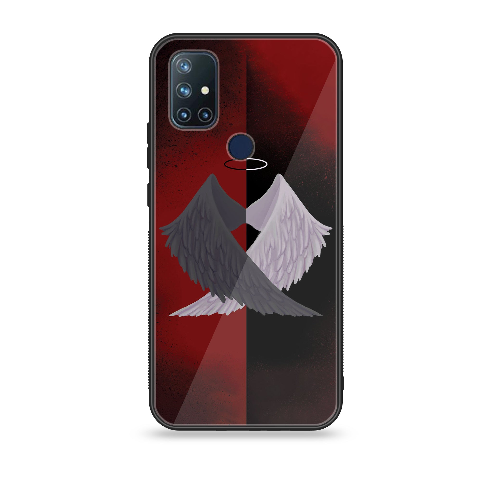OnePlus Nord N10 -Angel Wings 2.0 Series - Premium Printed Glass soft Bumper shock Proof Case