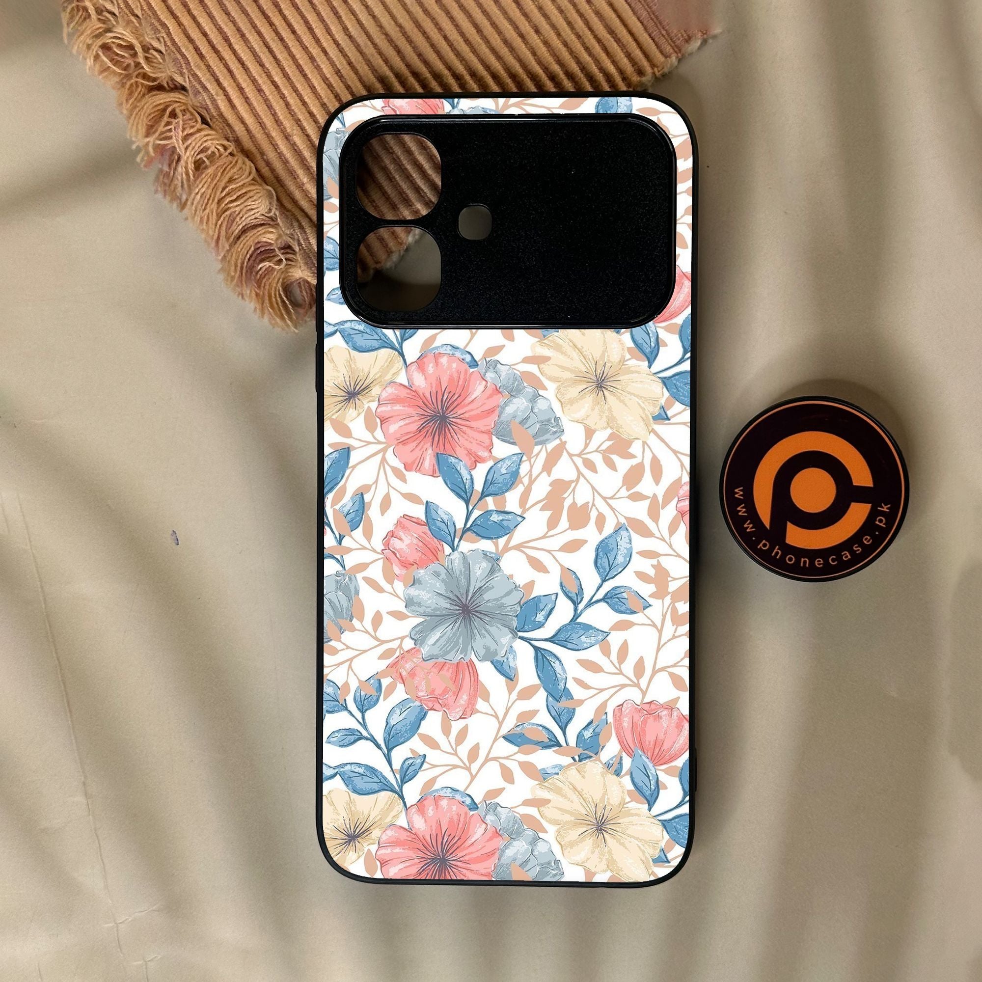 Infinix Smart 20 - Seamless Flower - Premium Metal Printed Soft Bumper Shock Proof Case