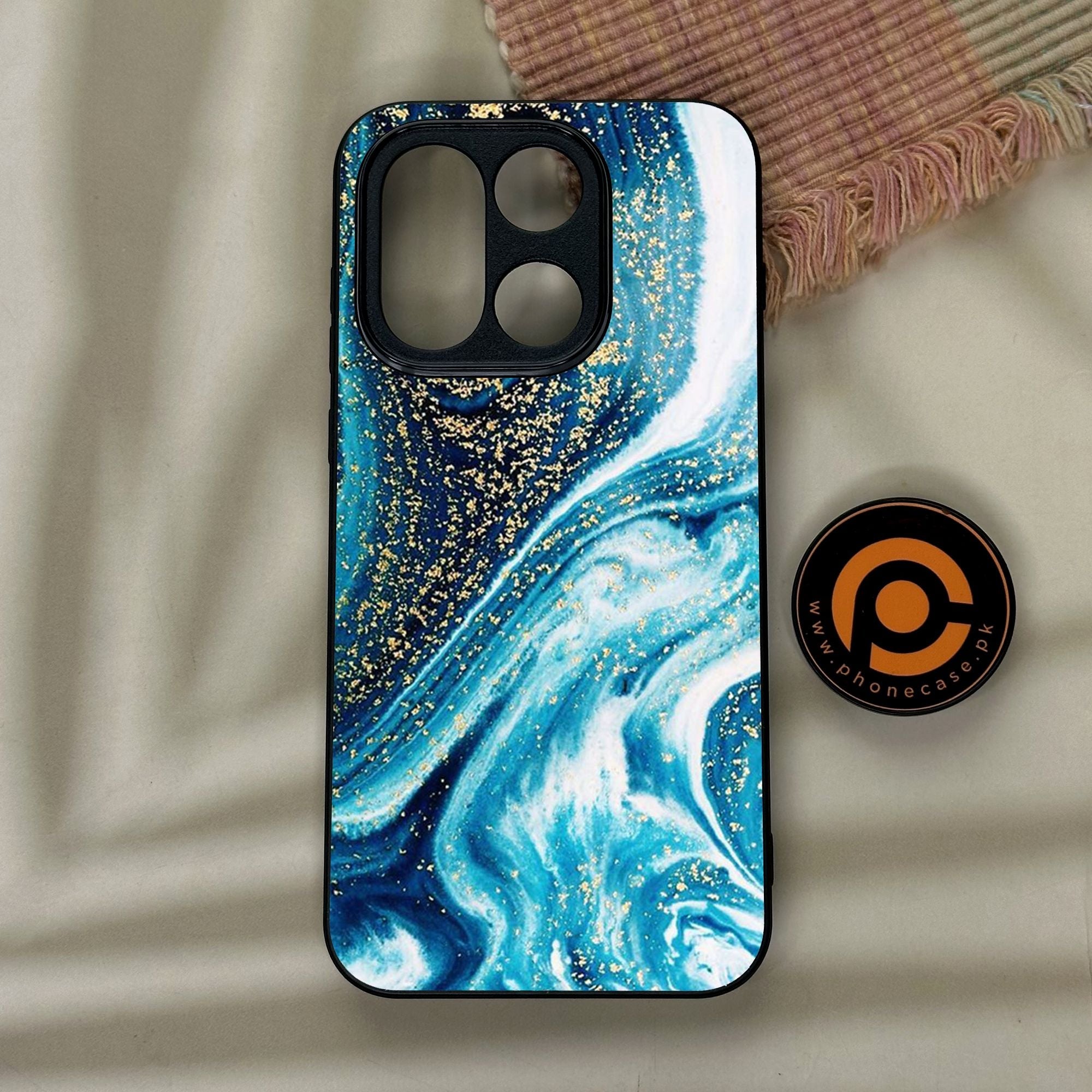 OnePlus 15 - Blue Marble Design 5 - Premium Metal Printed Soft Bumper Shock Proof Case