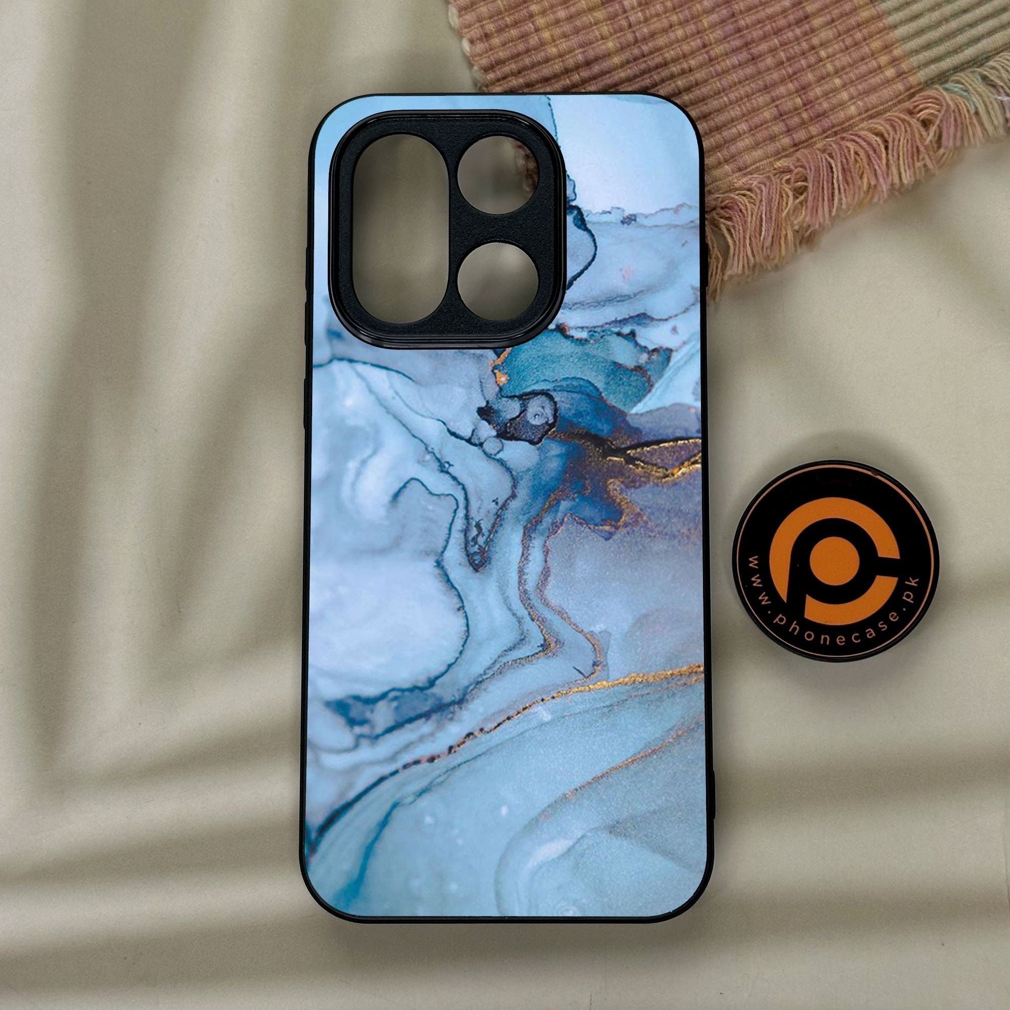 OnePlus 15 - Blue Marble Design 1 - Premium Metal Printed Soft Bumper Shock Proof Case