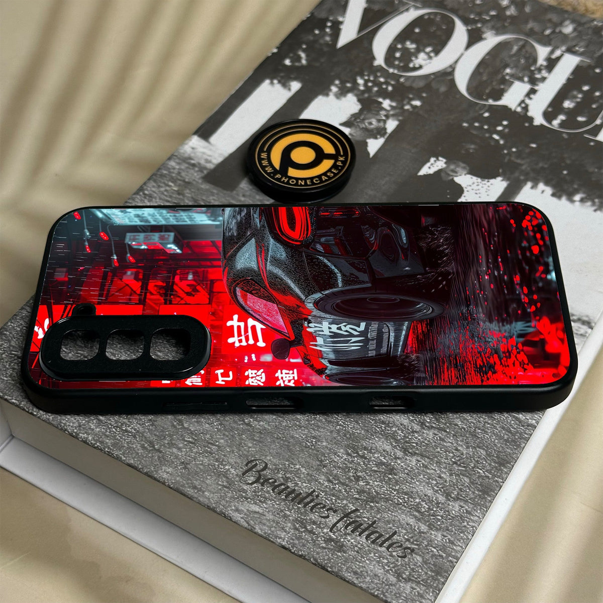 Infinix Hot 70 - Tokyo Dark Night Racing Car - Premium Metal Printed Soft Bumper Shock Proof Case
