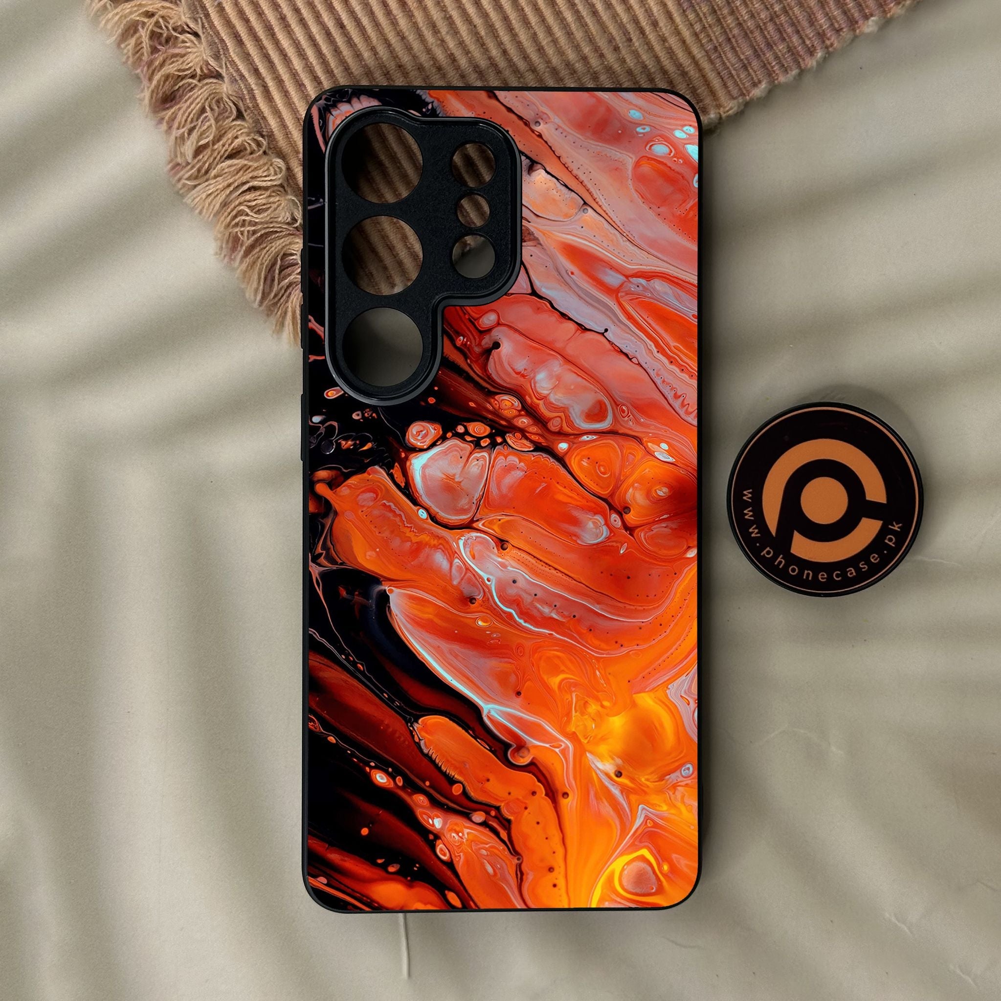 Galaxy S26 Ultra - Liquid Marble Design 4 - Premium Metal Printed Soft Bumper Shock Proof Case