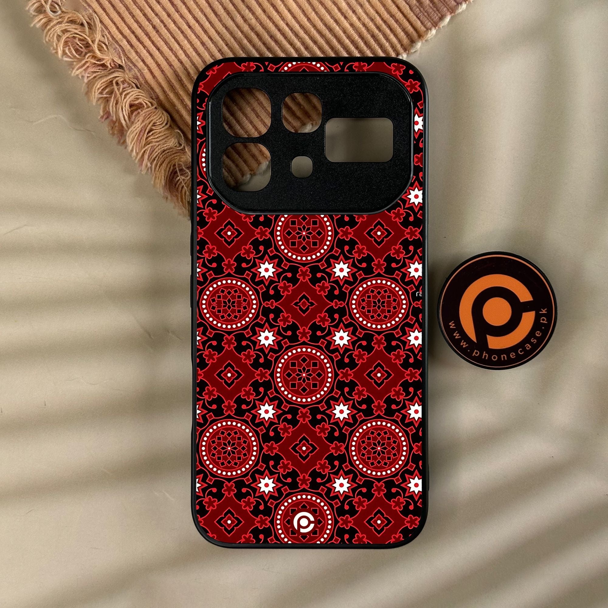 Infinix Note 60 - Ajrak Design 6 - Premium Metal Printed Soft Bumper Shock Proof Case