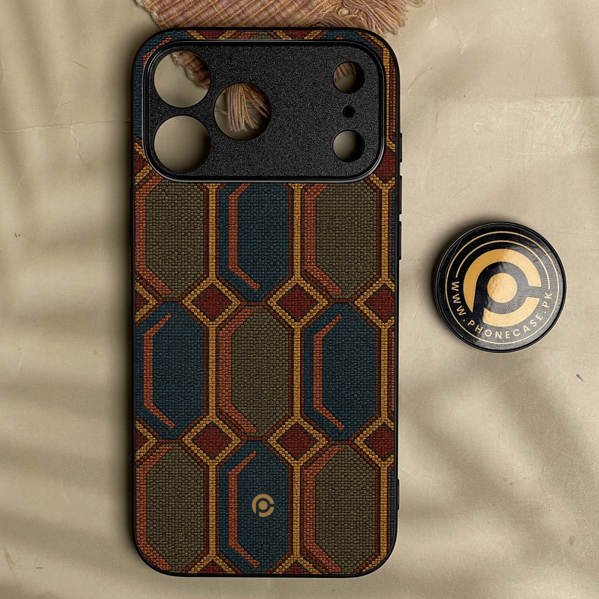 Iphone 18 Pro Max - Classic Weave Design 7 - Premium Metal Printed Soft Bumper Shock Proof Case
