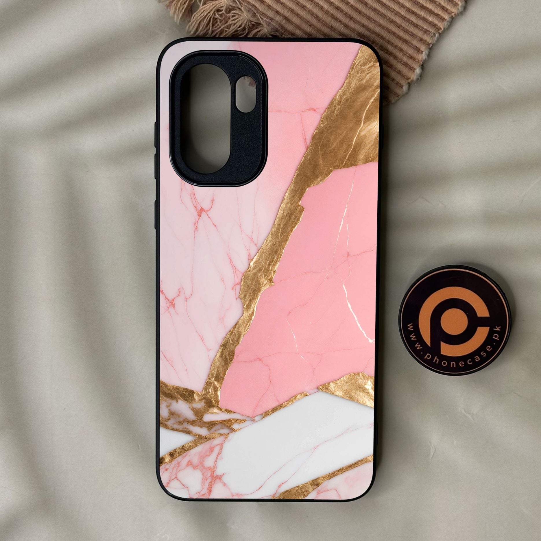 OnePlus Ace 6 - Pink Marble 2.0 Design 2 - Premium Metal Printed Soft Bumper Shock Proof Case