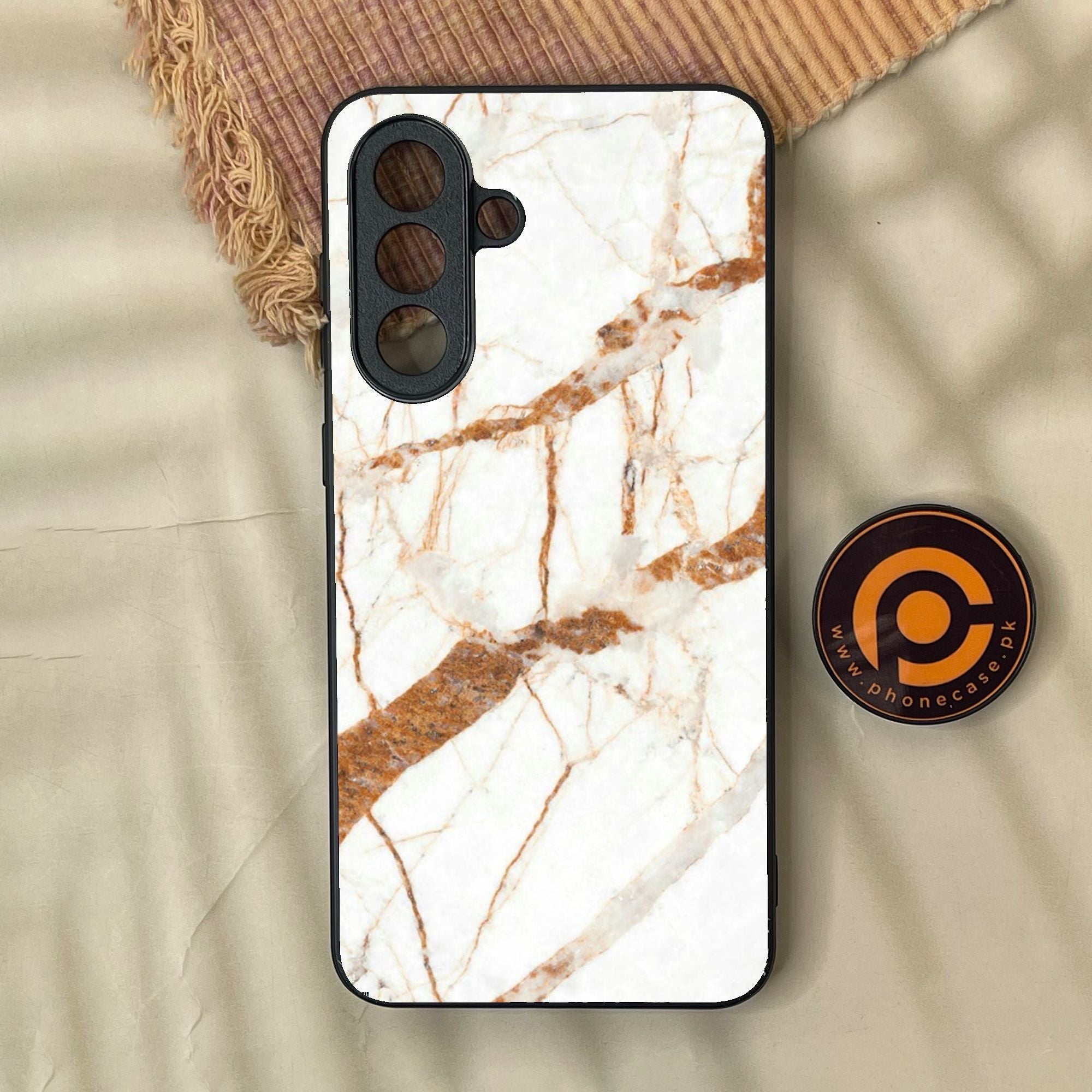 Samsung Galaxy A37 - White Design 4 - Premium Metal Printed Soft Bumper Shock Proof Case