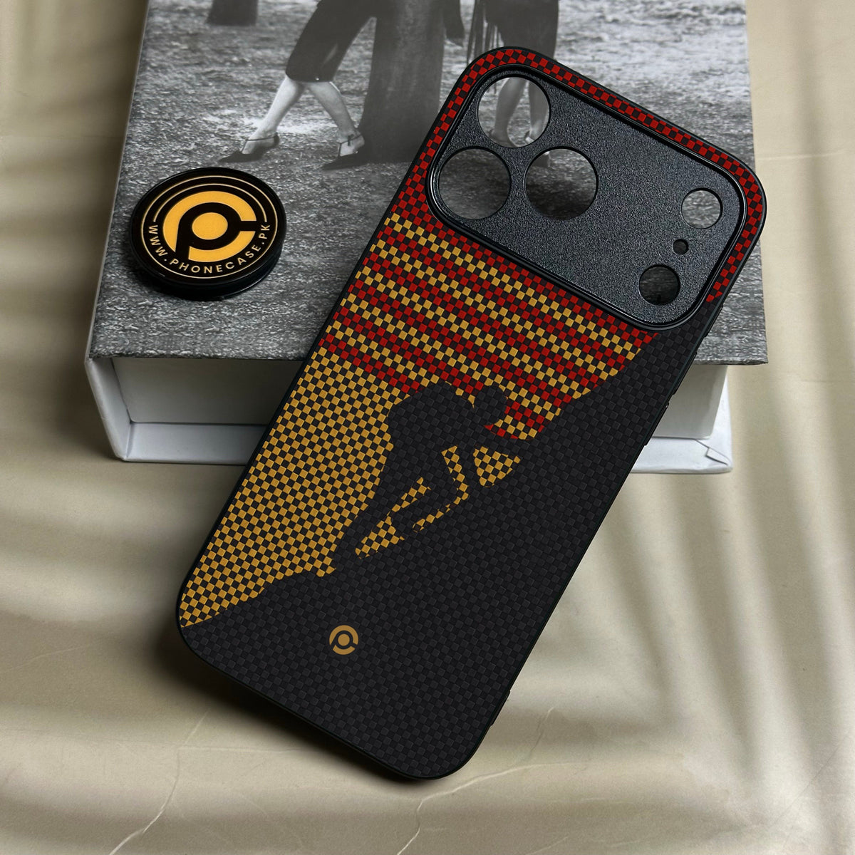 Iphone 18 Pro Max - Classic Weave Design 2 - Premium Metal Printed Soft Bumper Shock Proof Case