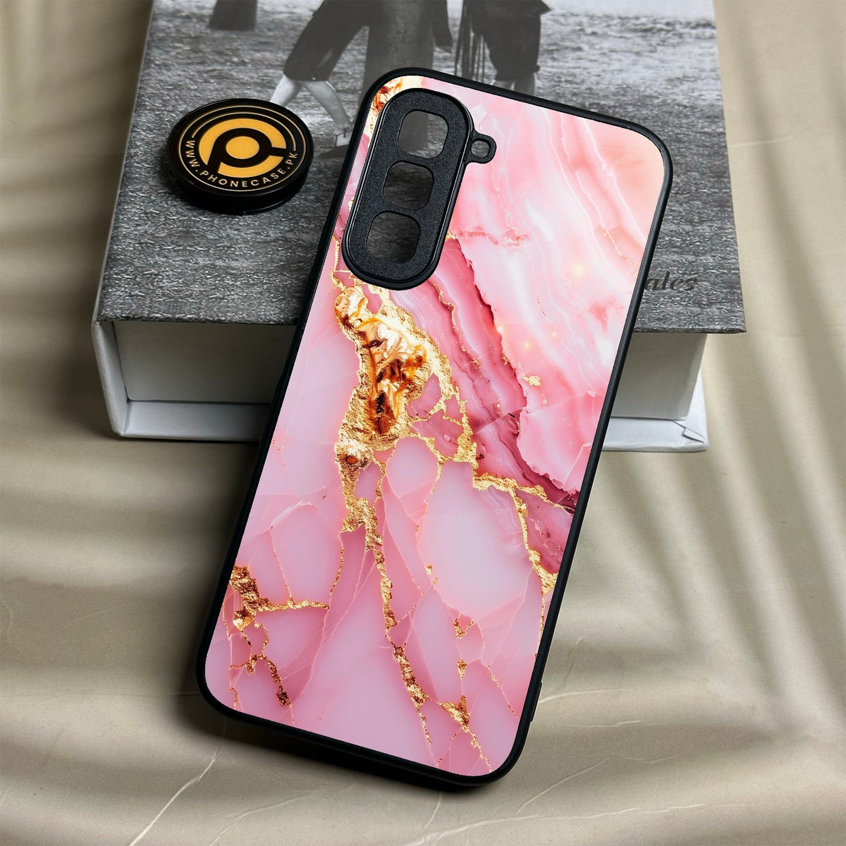 Infinix Hot 70 - Pink Marble 2.0 Design 6 - Premium Metal Printed Soft Bumper Shock Proof Case