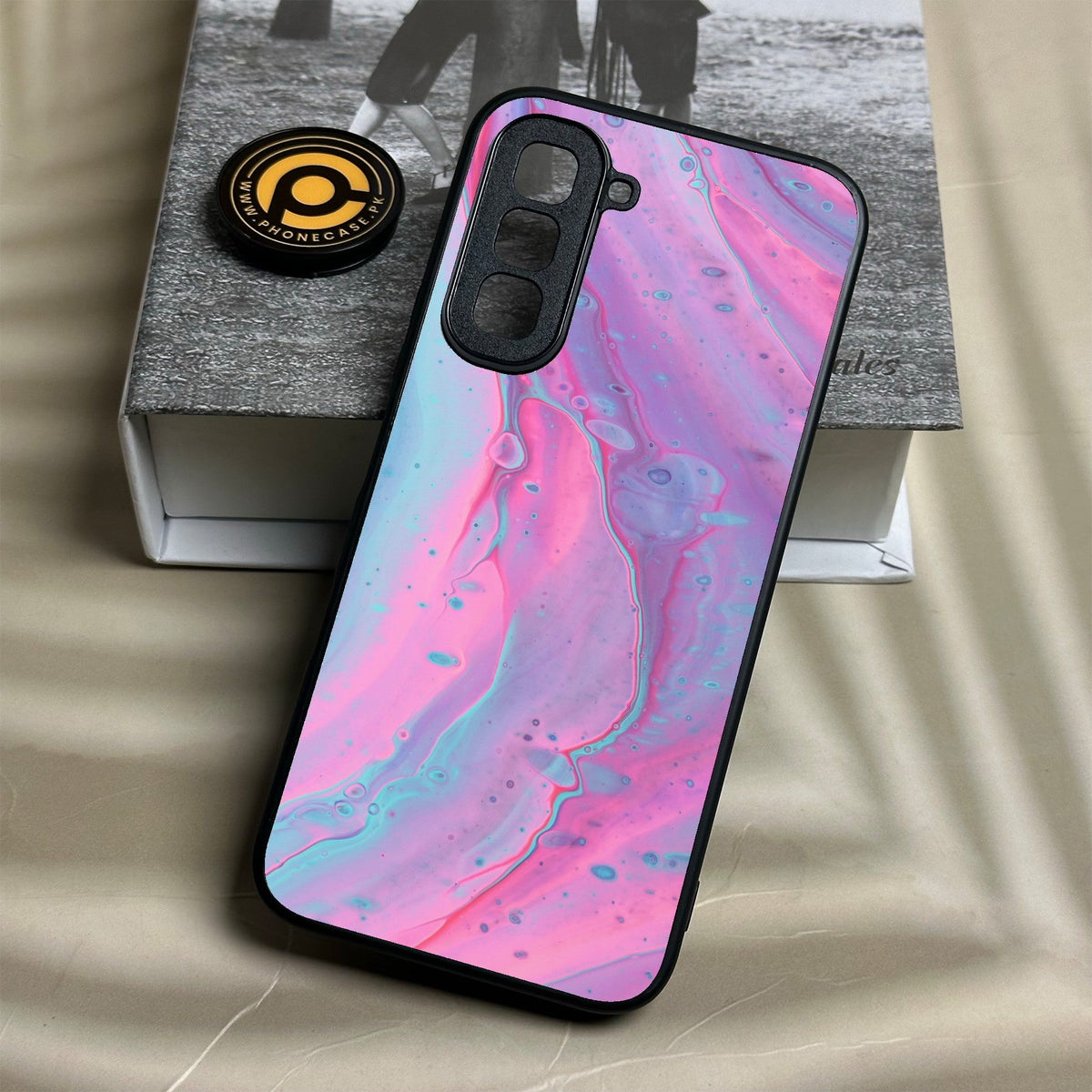 Infinix Hot 70 - Pink Marble 2.0 Design 1 - Premium Metal Printed Soft Bumper Shock Proof Case