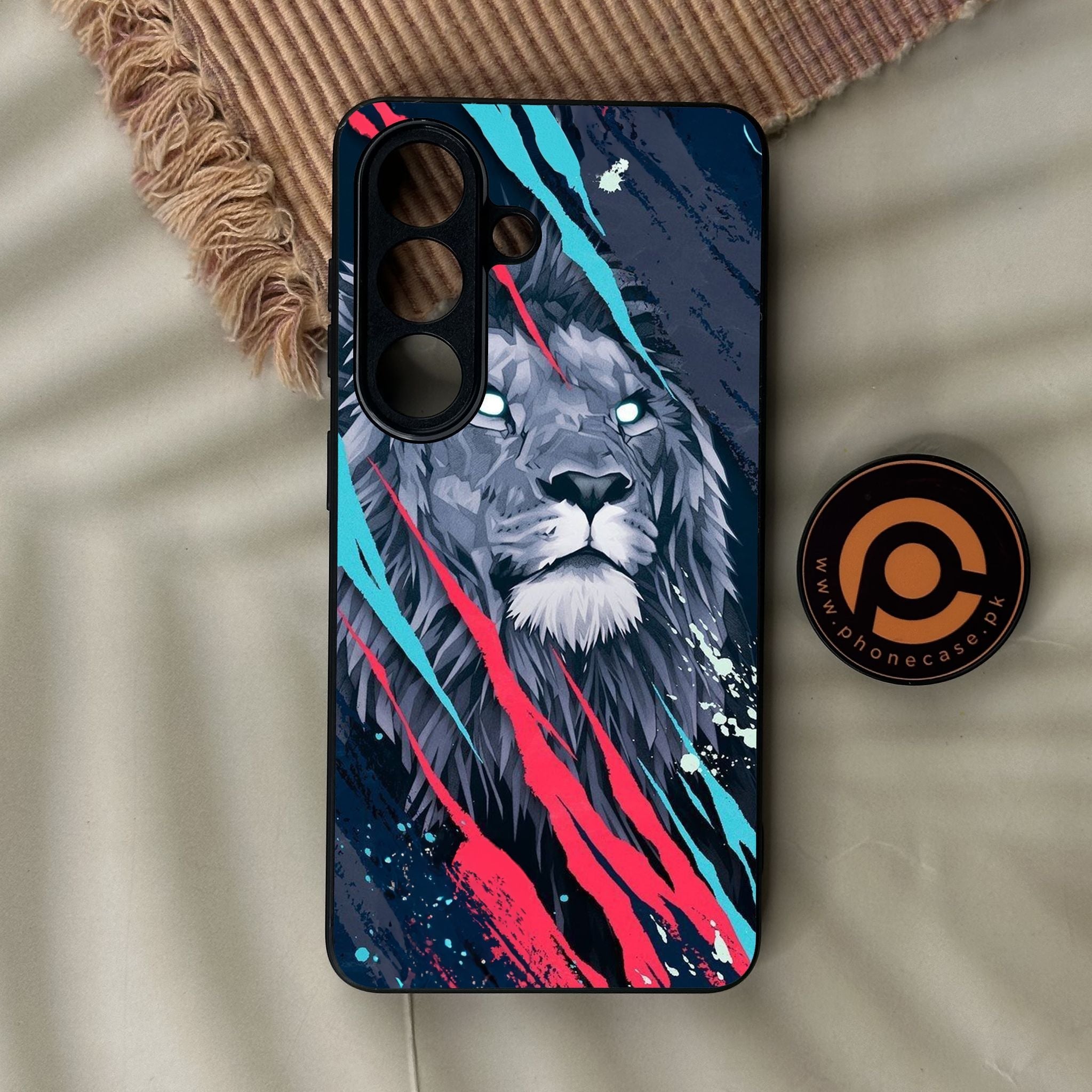 Galaxy S26 - Abstract Animated Lion - Premium Metal Printed Soft Bumper Shock Proof Case