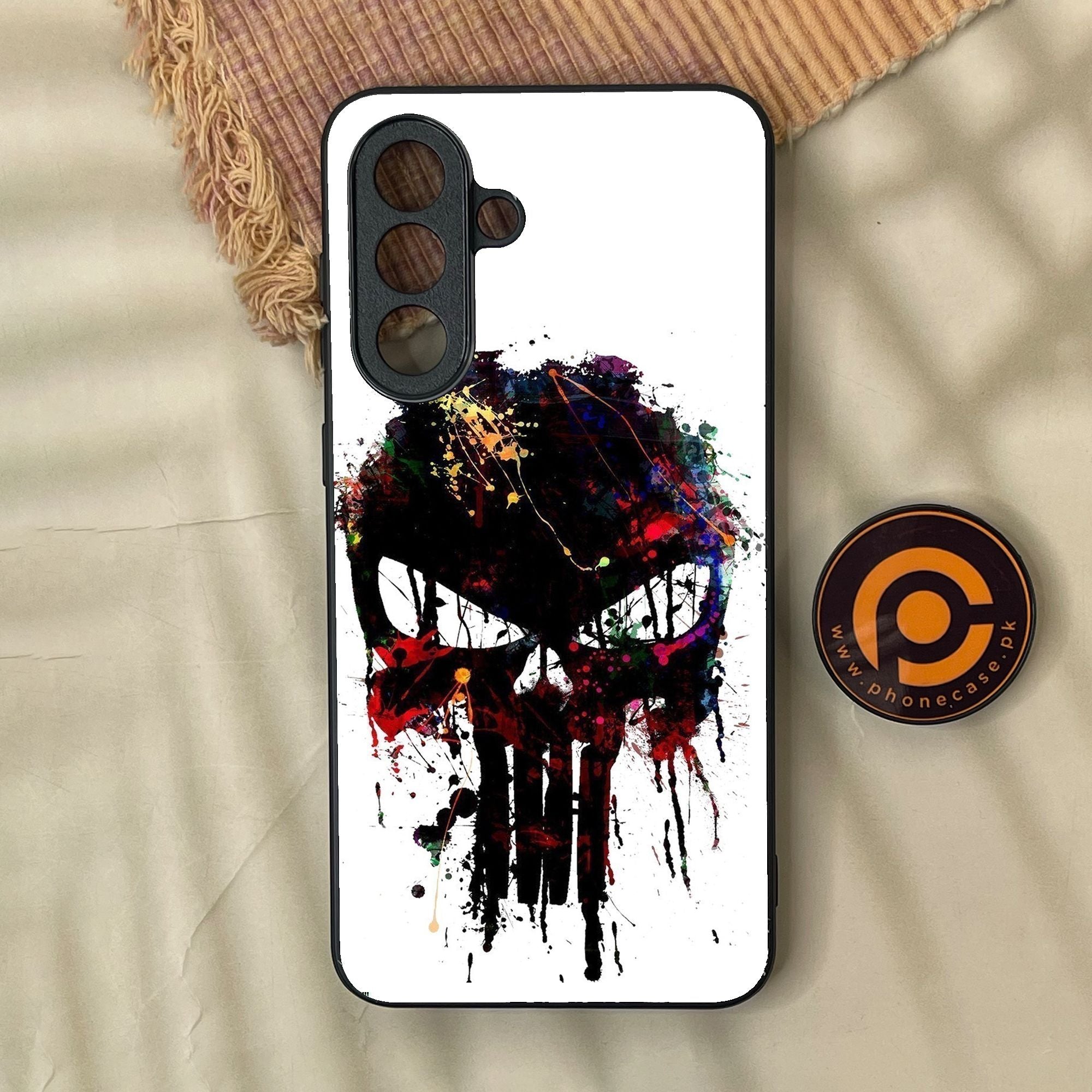 Samsung Galaxy A37 - Punisher Skull Design - Premium Metal Printed Soft Bumper Shock Proof Case