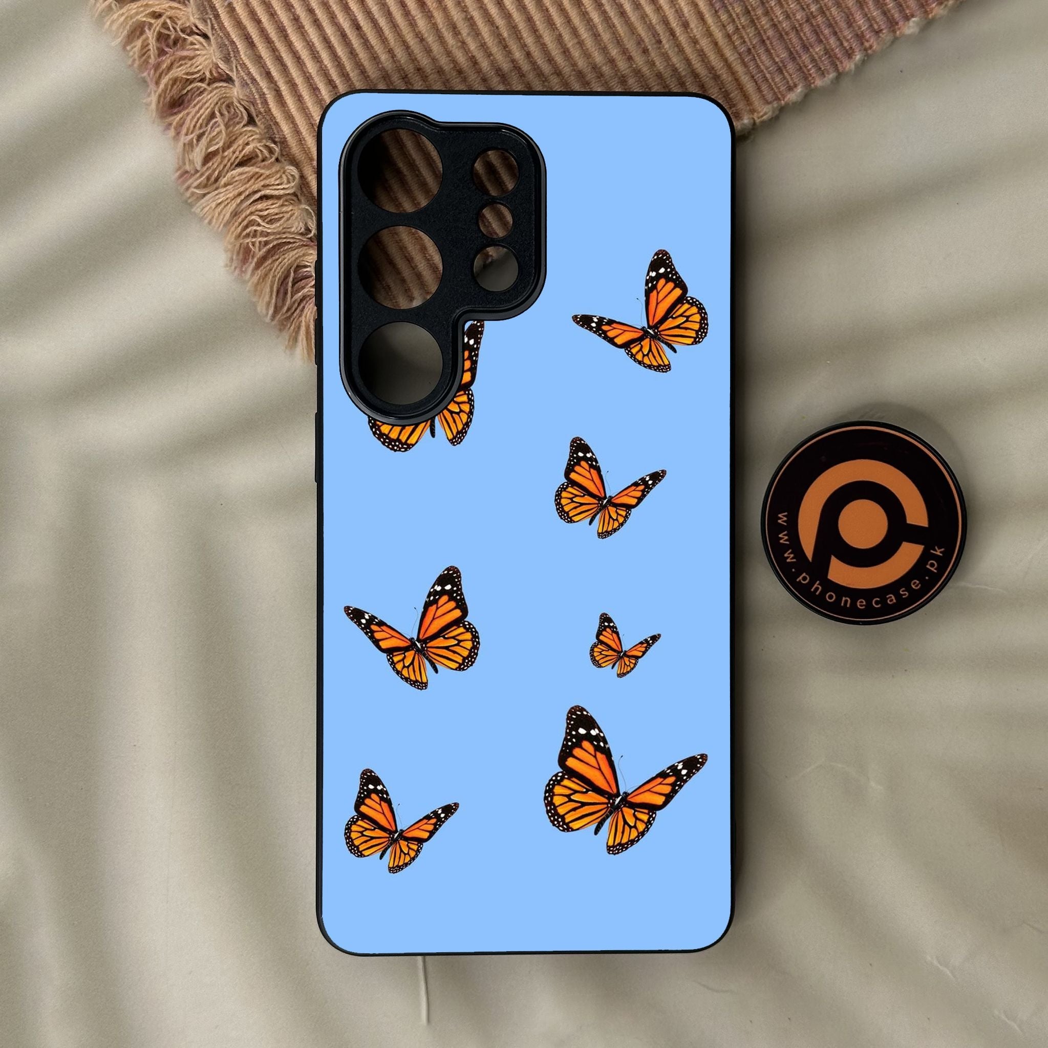 Galaxy S26 Ultra - Butterflies Design 3 - Premium Metal Printed Soft Bumper Shock Proof Case