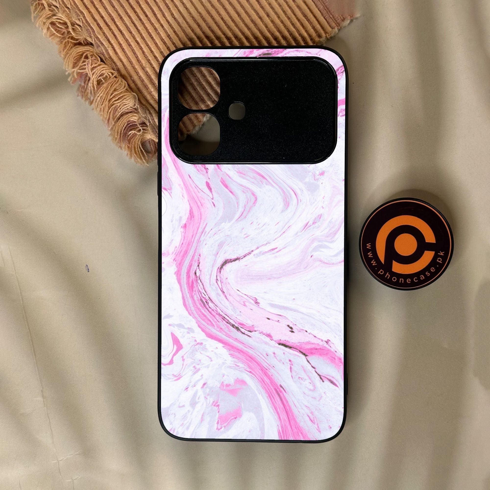 Infinix Smart 20 - Pink Design 1 - Premium Metal Printed Soft Bumper Shock Proof Case