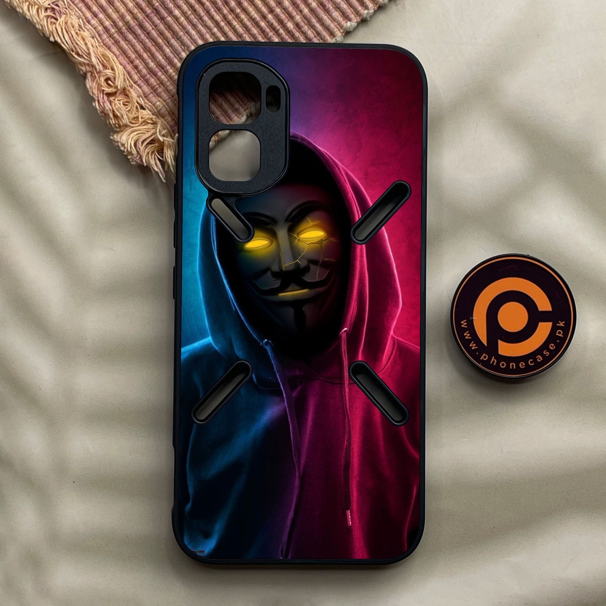 Infinix GT 50 Pro - Anonymous 2.0 Design 2 - Premium Metal Printed Soft Bumper Shock Proof Case