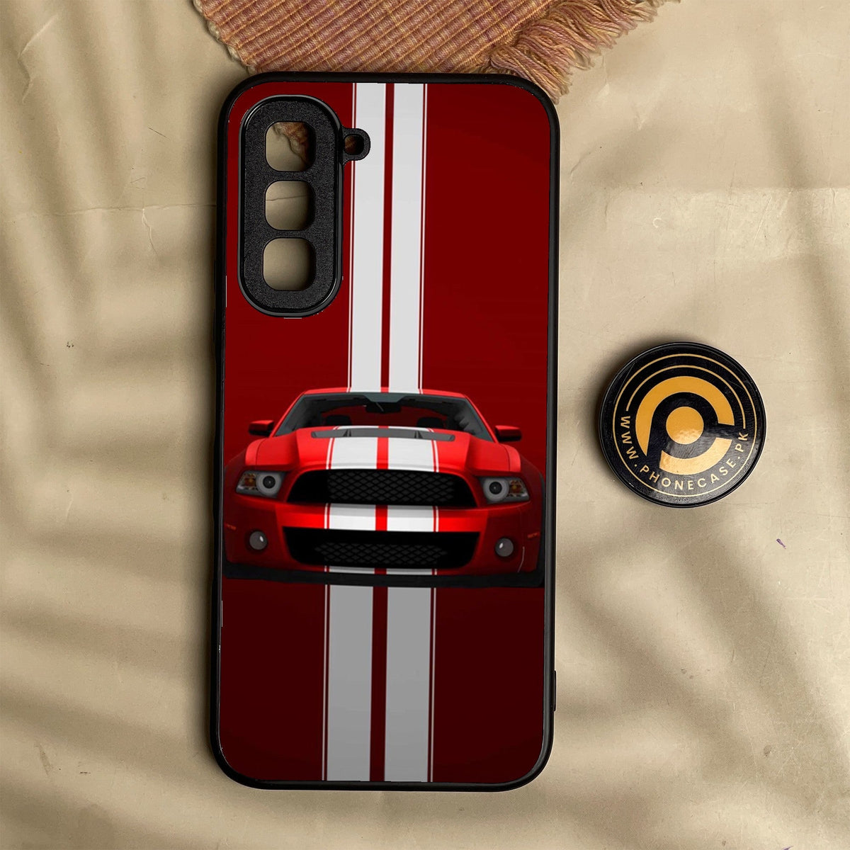 Infinix Hot 70 - Muscle Racing Car - Premium Metal Printed Soft Bumper Shock Proof Case
