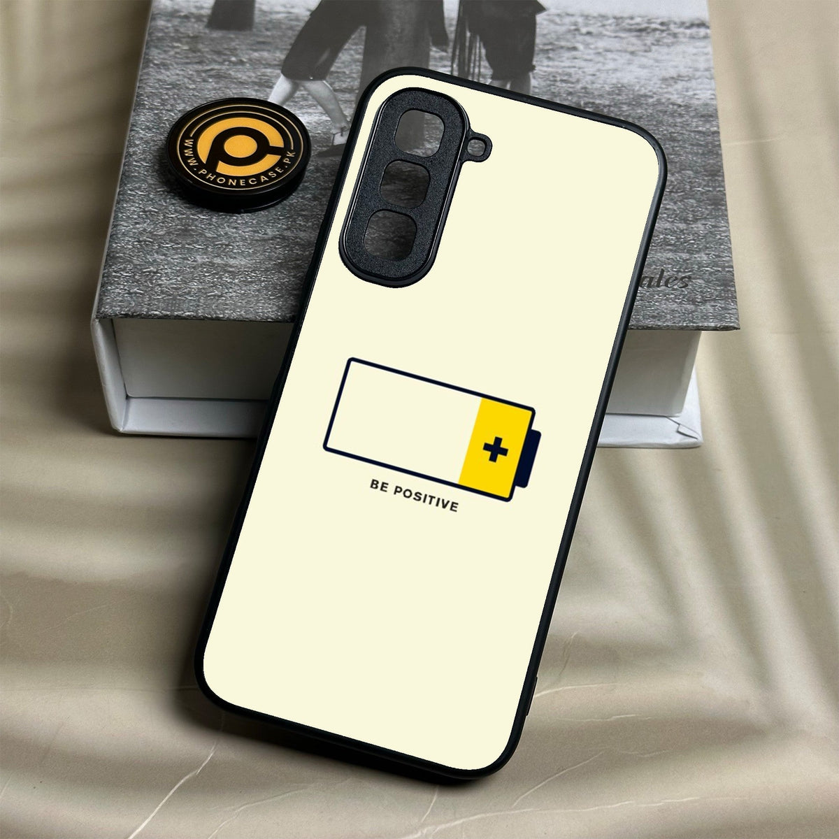 Infinix Hot 70 - Be Positive Design - Premium Metal Printed Soft Bumper Shock Proof Case