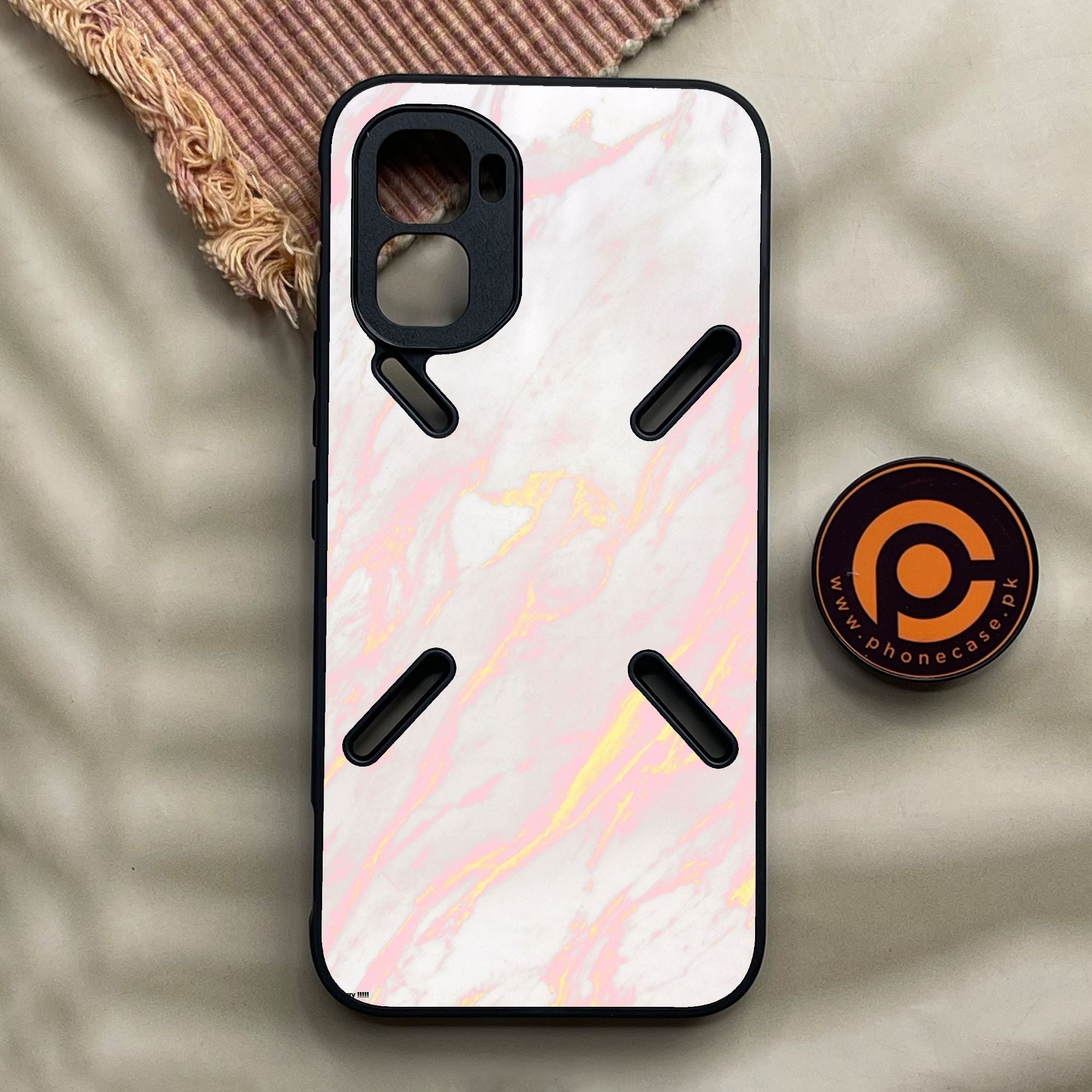 Infinix GT 50 Pro - Pink Design 7 - Premium Metal Printed Soft Bumper Shock Proof Case