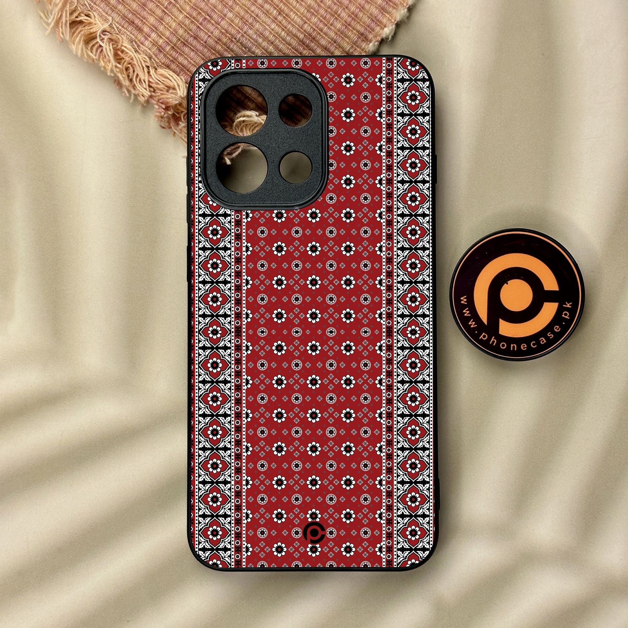 OnePlus 13s - Ajrak Design 12 - Premium Metal Printed Soft Bumper Shock Proof Case