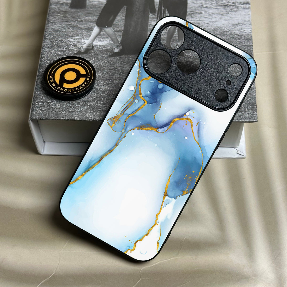 Iphone 18 Pro Max - Blue 2.0 Design 6 - Premium Metal Printed Soft Bumper Shock Proof Case