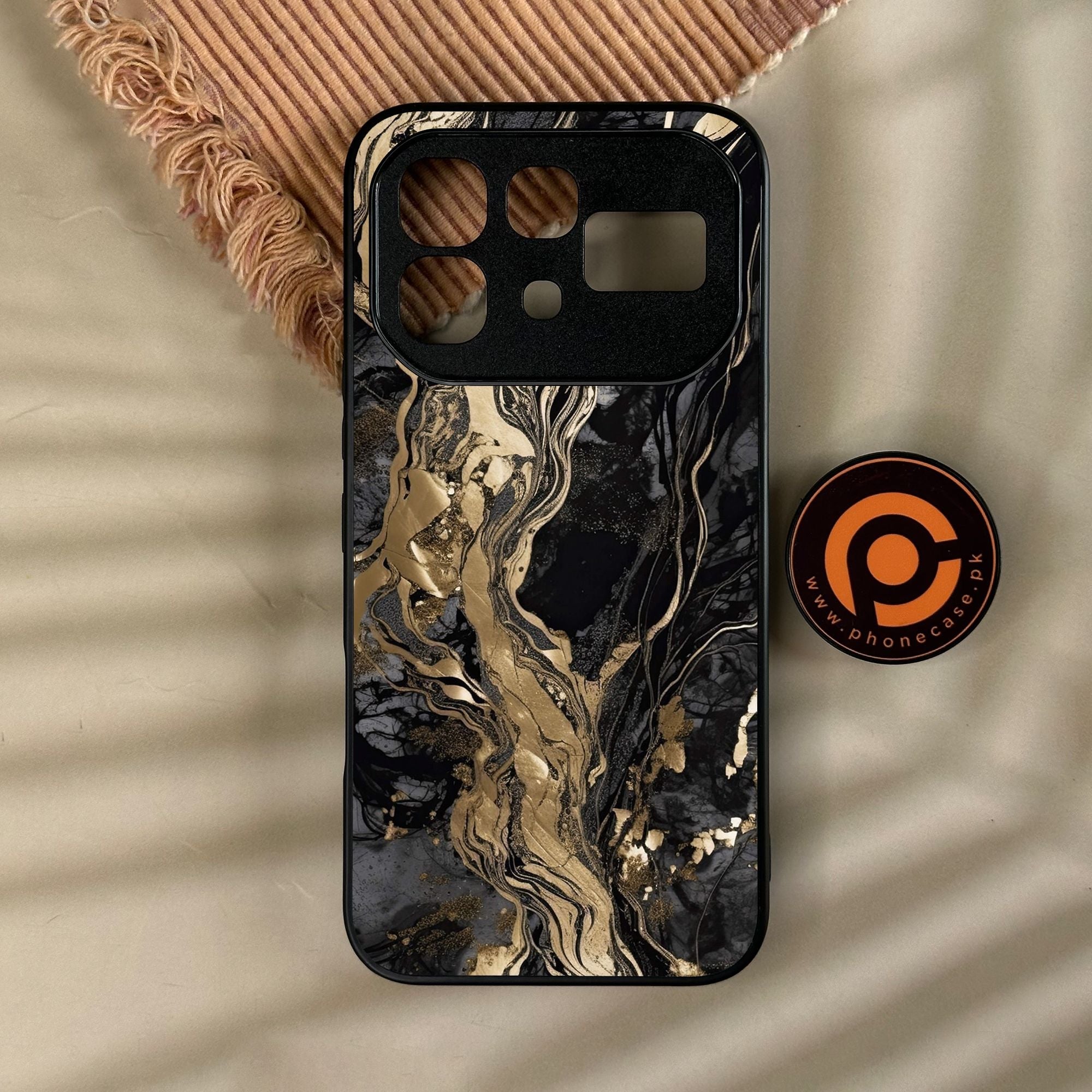 Infinix Note 60 Pro - Liquid Marble Design 9 - Premium Metal Printed Soft Bumper Shock Proof Case