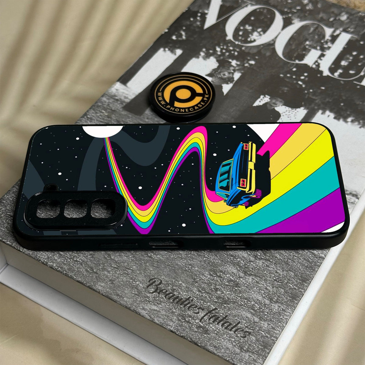 Infinix Hot 70 - Drive To The Moon - Premium Metal Printed Soft Bumper Shock Proof Case