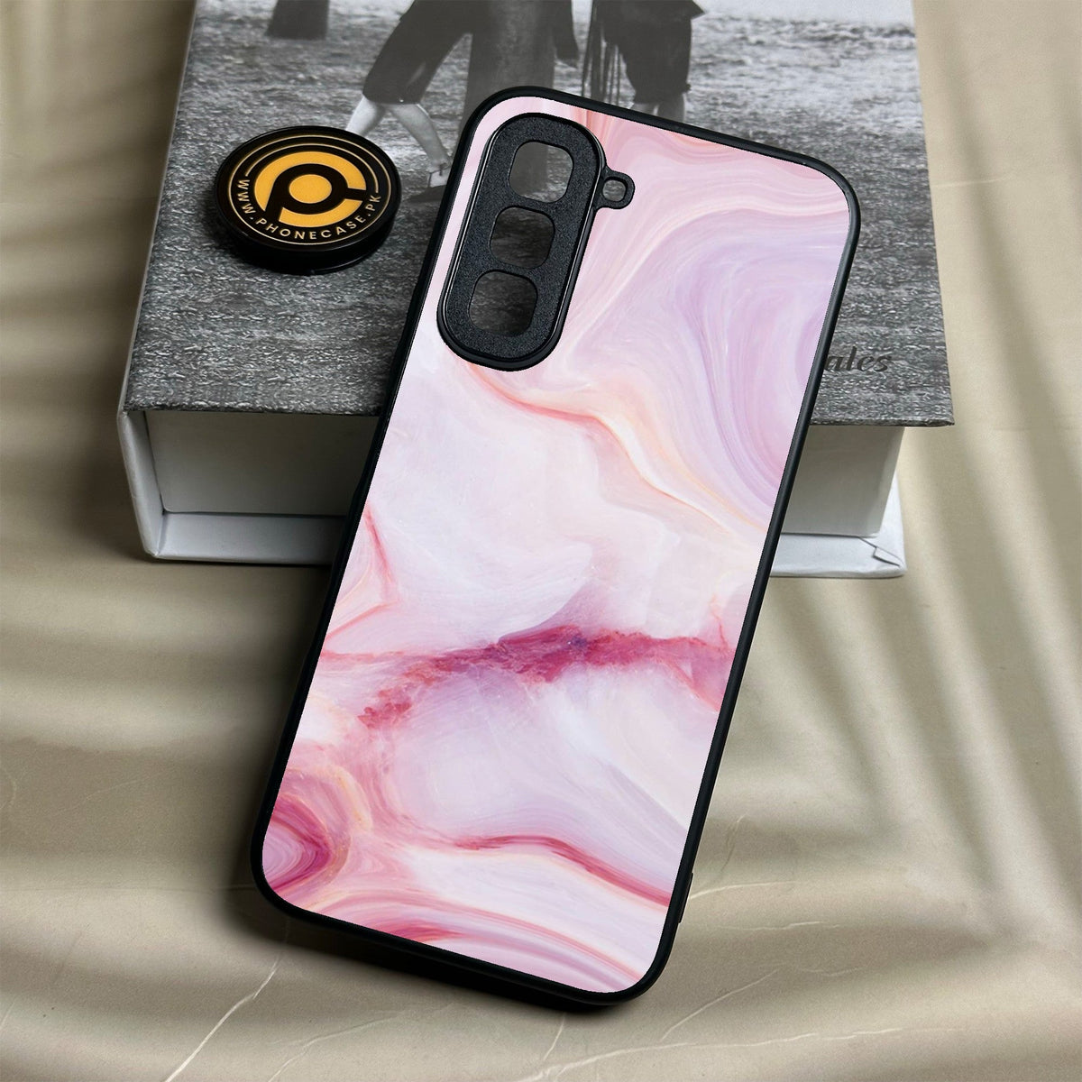 Infinix Hot 70 - Pink Design 8 - Premium Metal Printed Soft Bumper Shock Proof Case