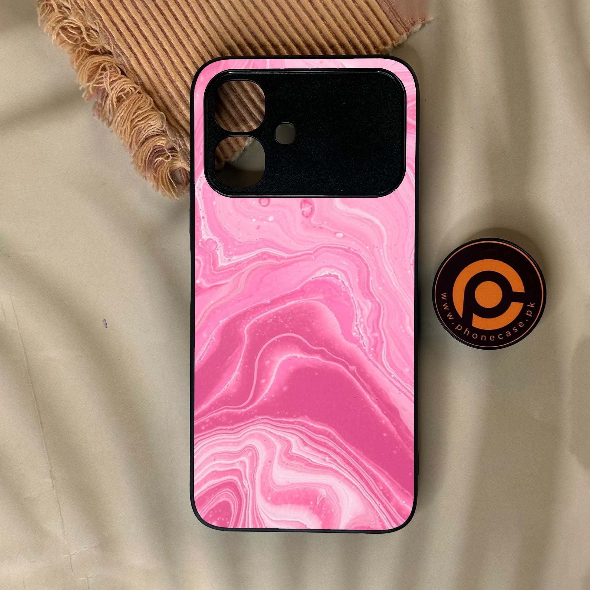Infinix Smart 20 - Pink Design 3 - Premium Metal Printed Soft Bumper Shock Proof Case