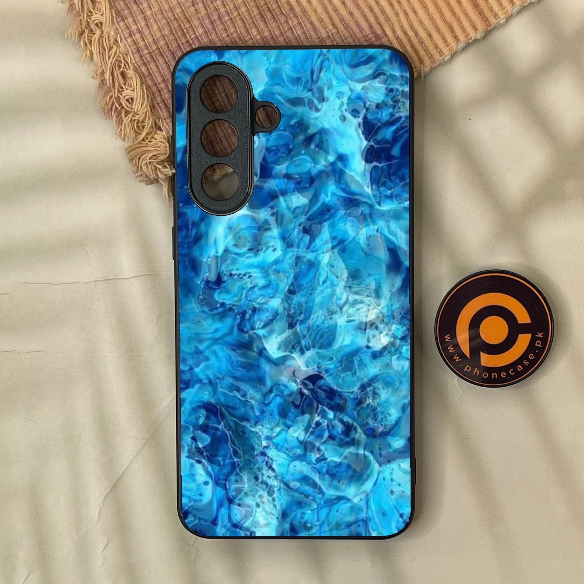 Samsung Galaxy A57 - Blue Marble Design 6 - Premium Metal Printed Soft Bumper Shock Proof Case