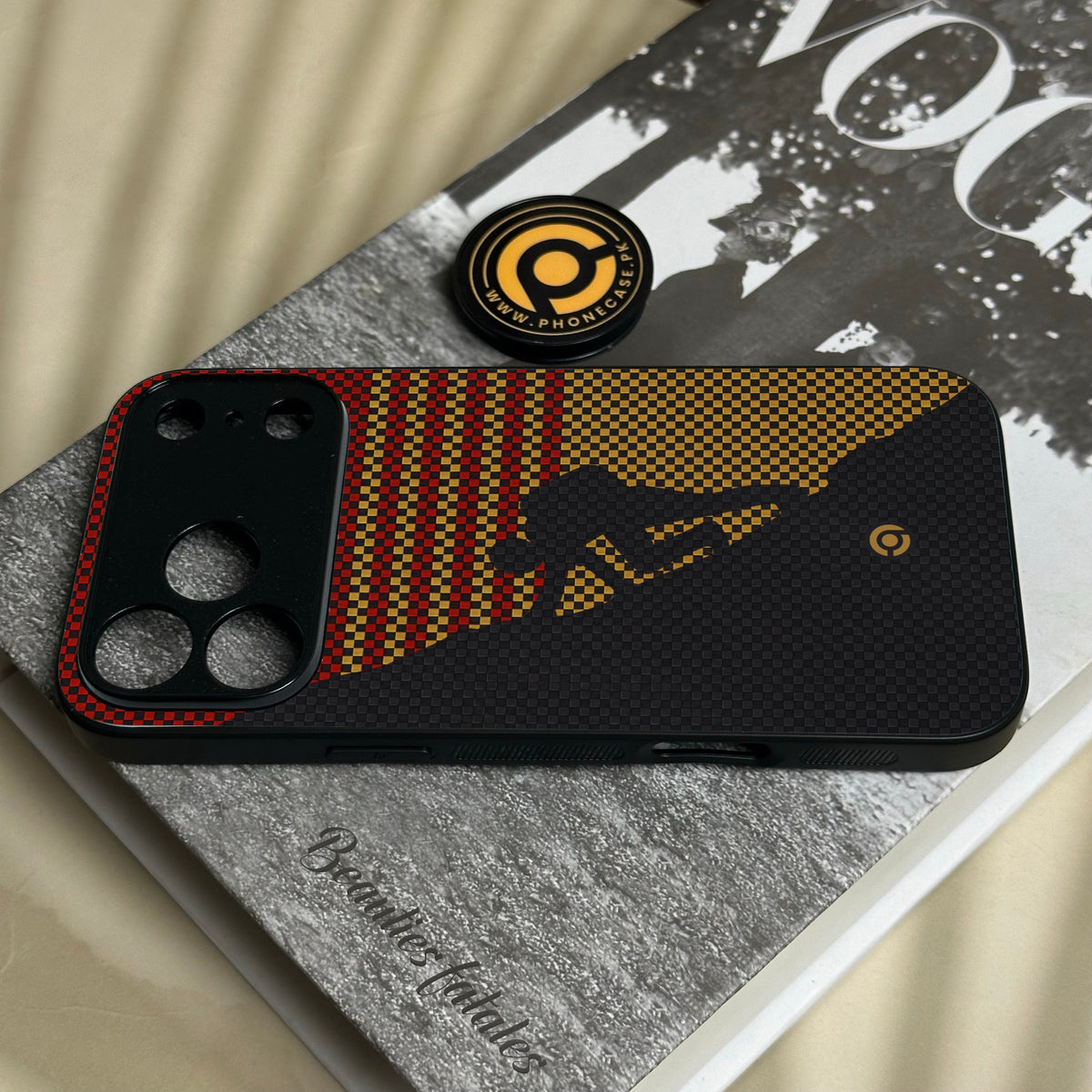 Iphone 18 Pro Max - Classic Weave Design 2 - Premium Metal Printed Soft Bumper Shock Proof Case
