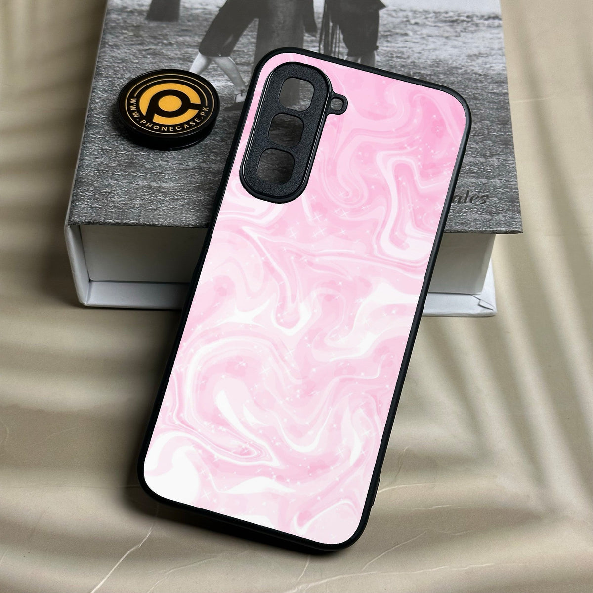 Infinix Hot 70 - Pink Design 9 - Premium Metal Printed Soft Bumper Shock Proof Case