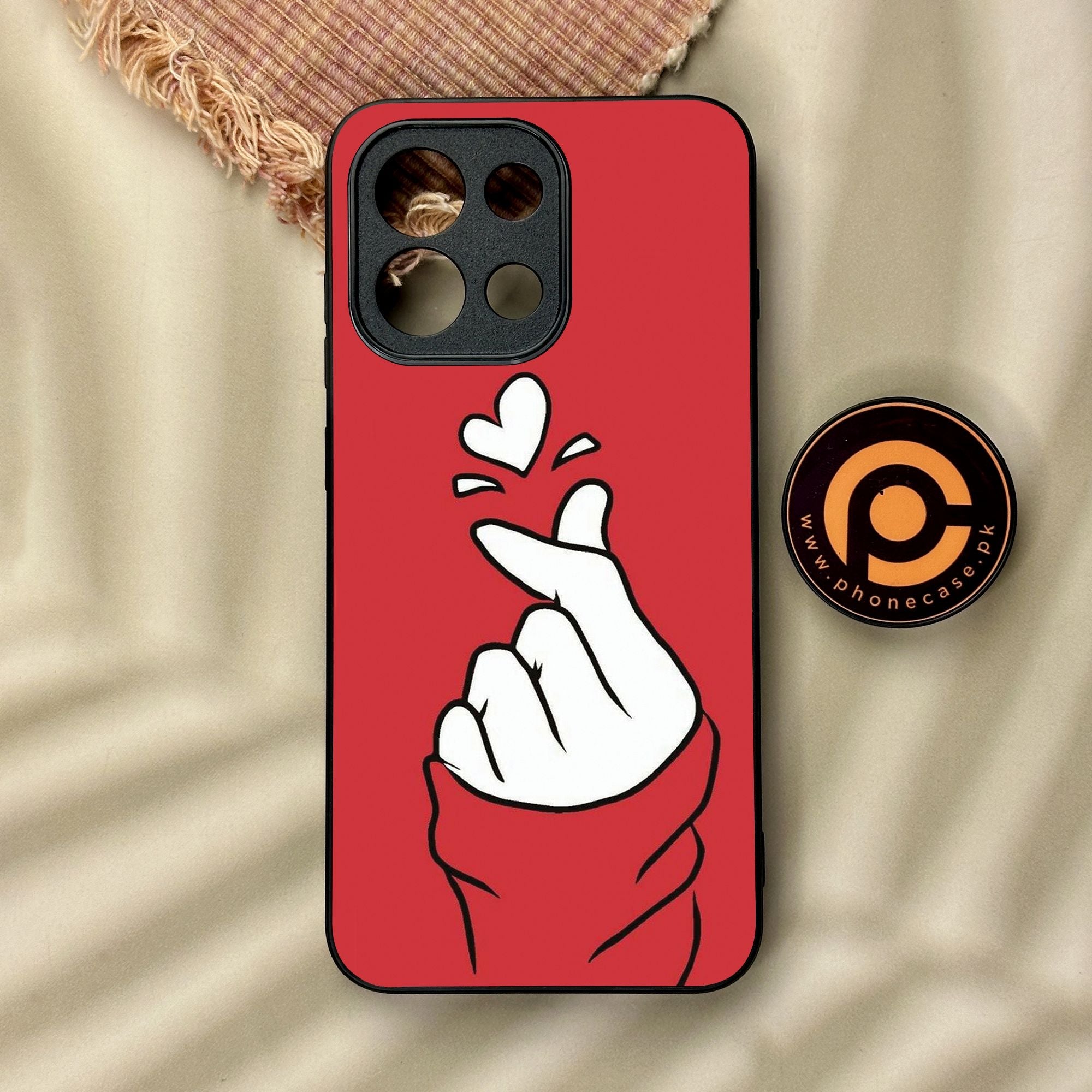 OnePlus 13s - Finger Heart Bts - Premium Metal Printed Soft Bumper Shock Proof Case
