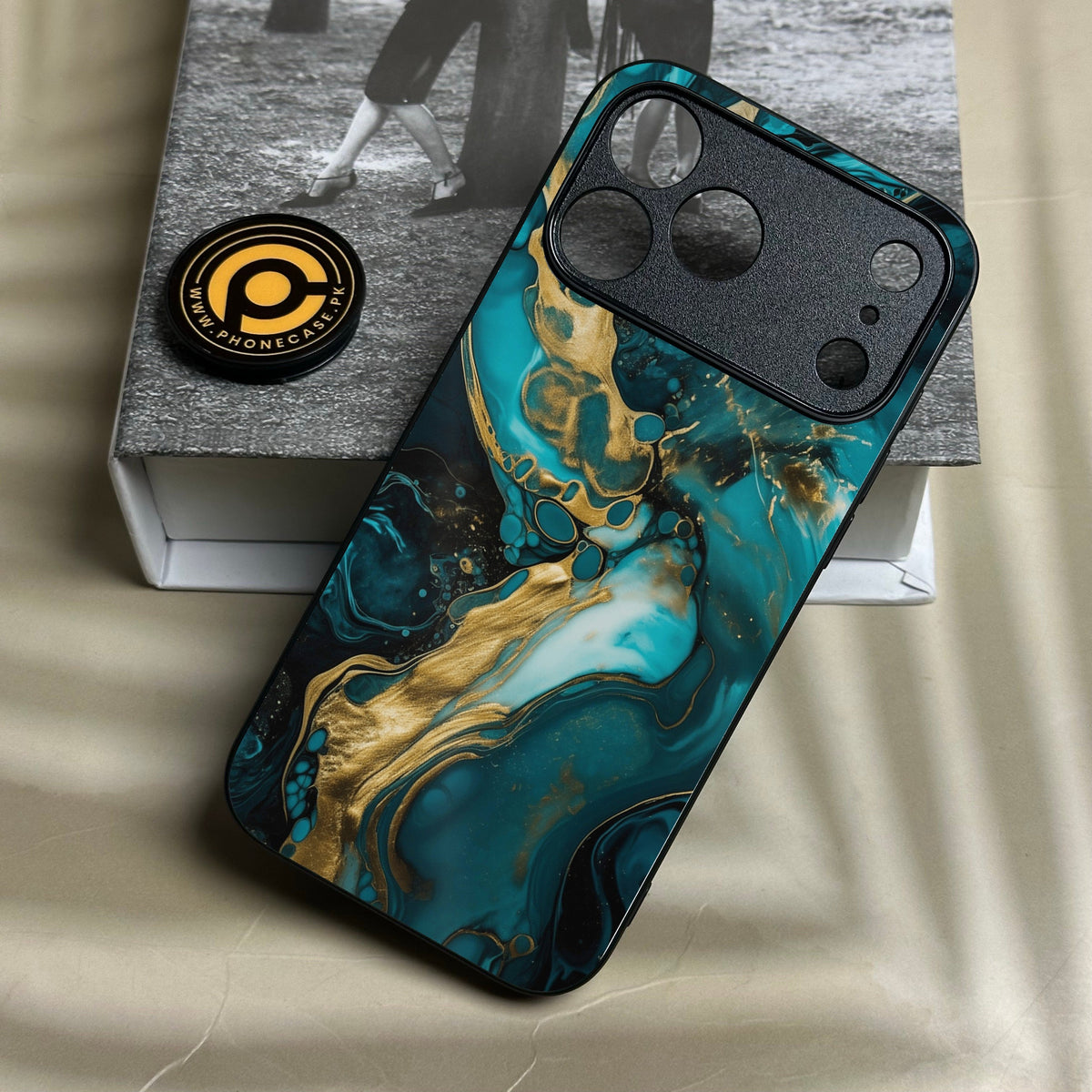 Iphone 18 Pro Max - Liquid Marble Design 3 - Premium Metal Printed Soft Bumper Shock Proof Case