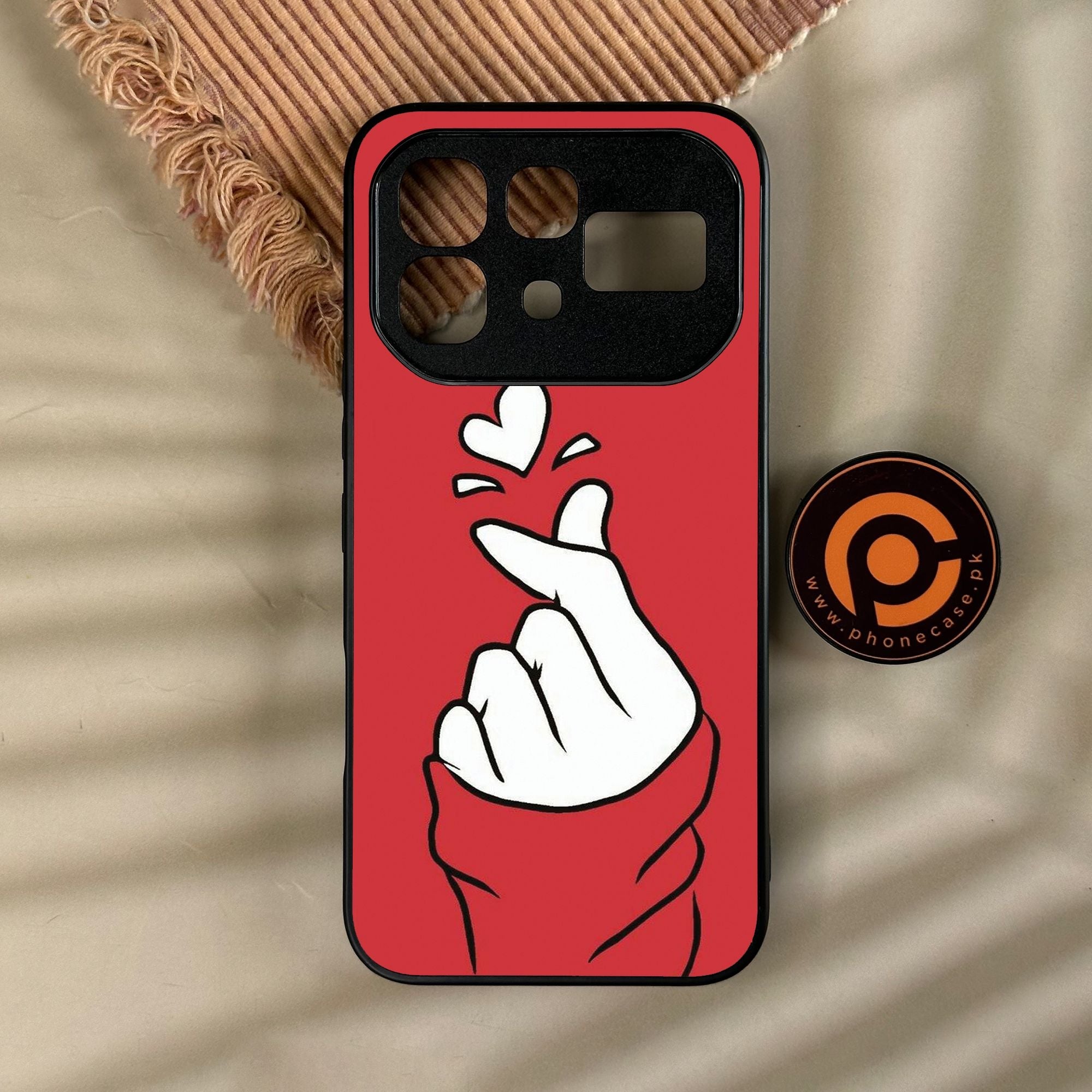 Infinix Note 60 Pro - Finger Heart Bts - Premium Metal Printed Soft Bumper Shock Proof Case