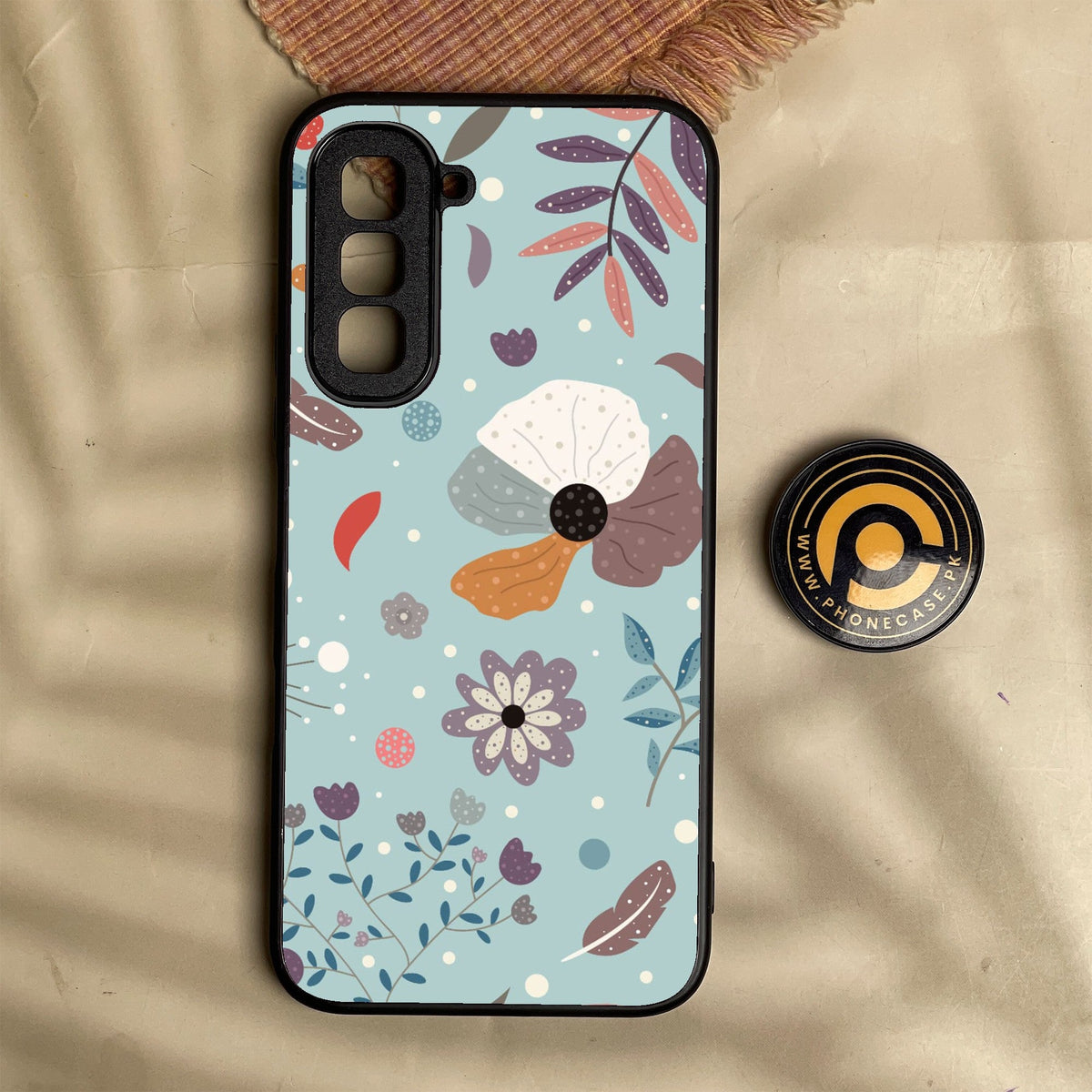 Infinix Hot 70 - Floral Series Design 5 - Premium Metal Printed Soft Bumper Shock Proof Case
