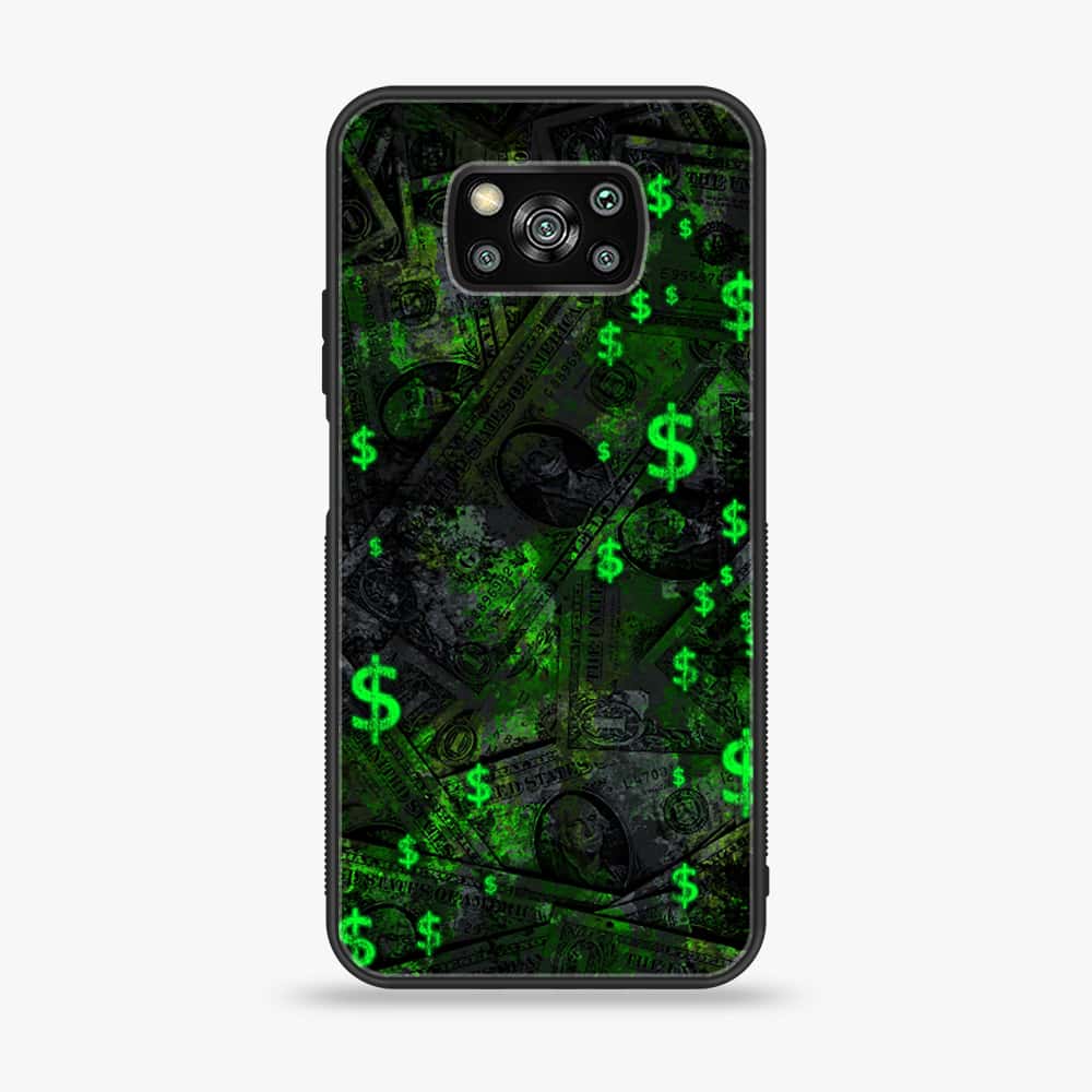 Xiaomi Poco X3- Dollar Series - Premium Printed Glass soft Bumper shock Proof Case