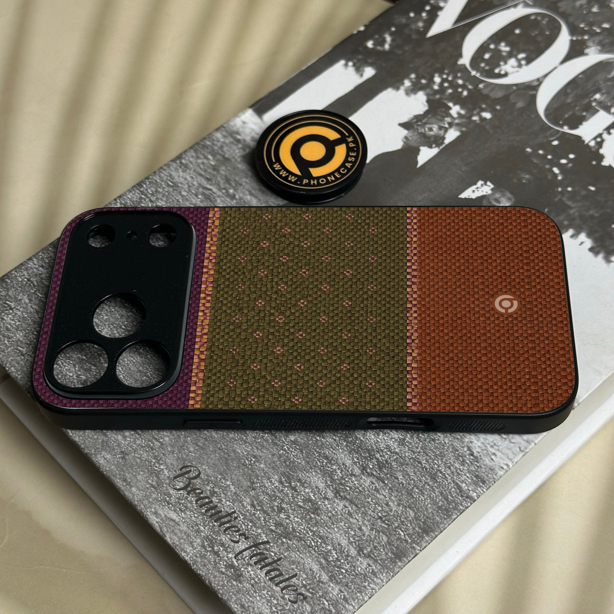 Iphone 18 Pro Max - Classic Weave Design 5 - Premium Metal Printed Soft Bumper Shock Proof Case