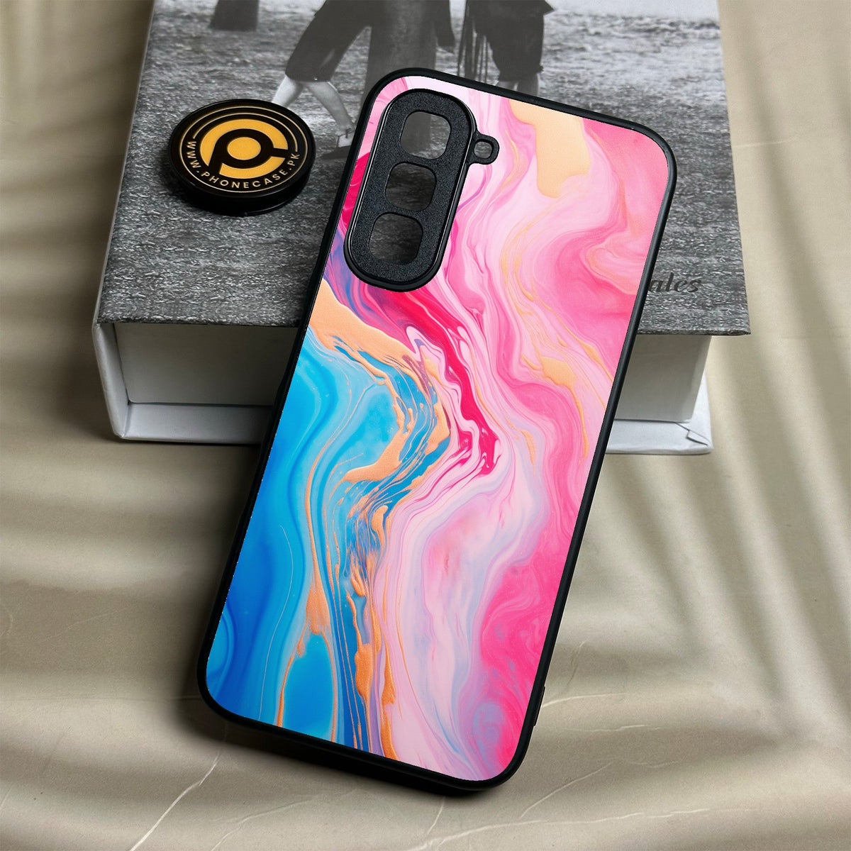 Infinix Hot 70 - Pink Marble 2.0 Design 3 - Premium Metal Printed Soft Bumper Shock Proof Case