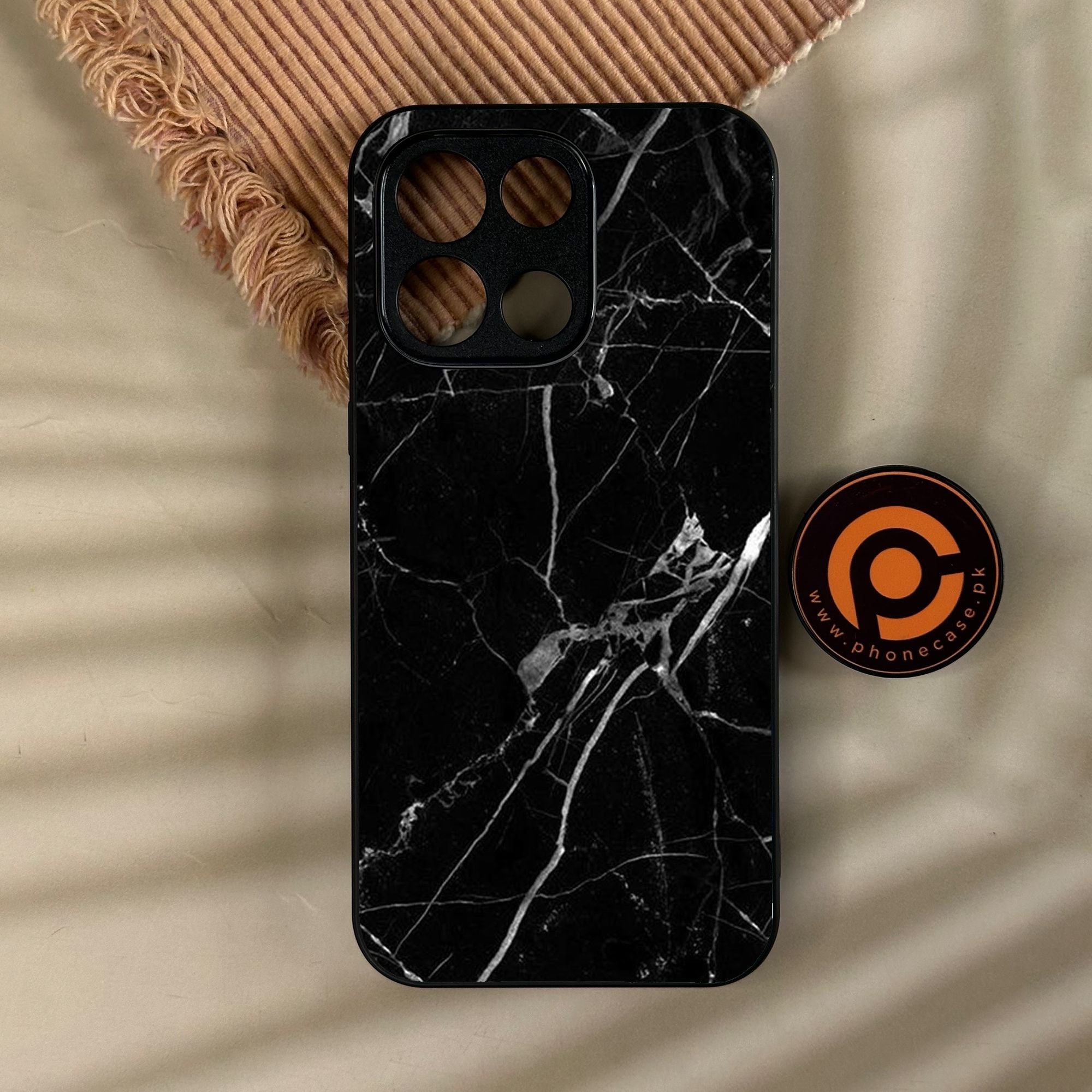 OnePlus Turbo 6 - Black Marble Design 2 - Premium Metal Printed Soft Bumper Shock Proof Case