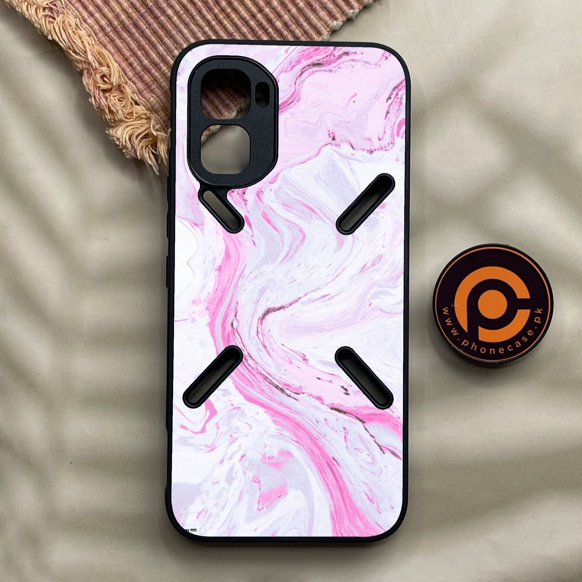 Infinix GT 50 Pro - Pink Design 1 - Premium Metal Printed Soft Bumper Shock Proof Case