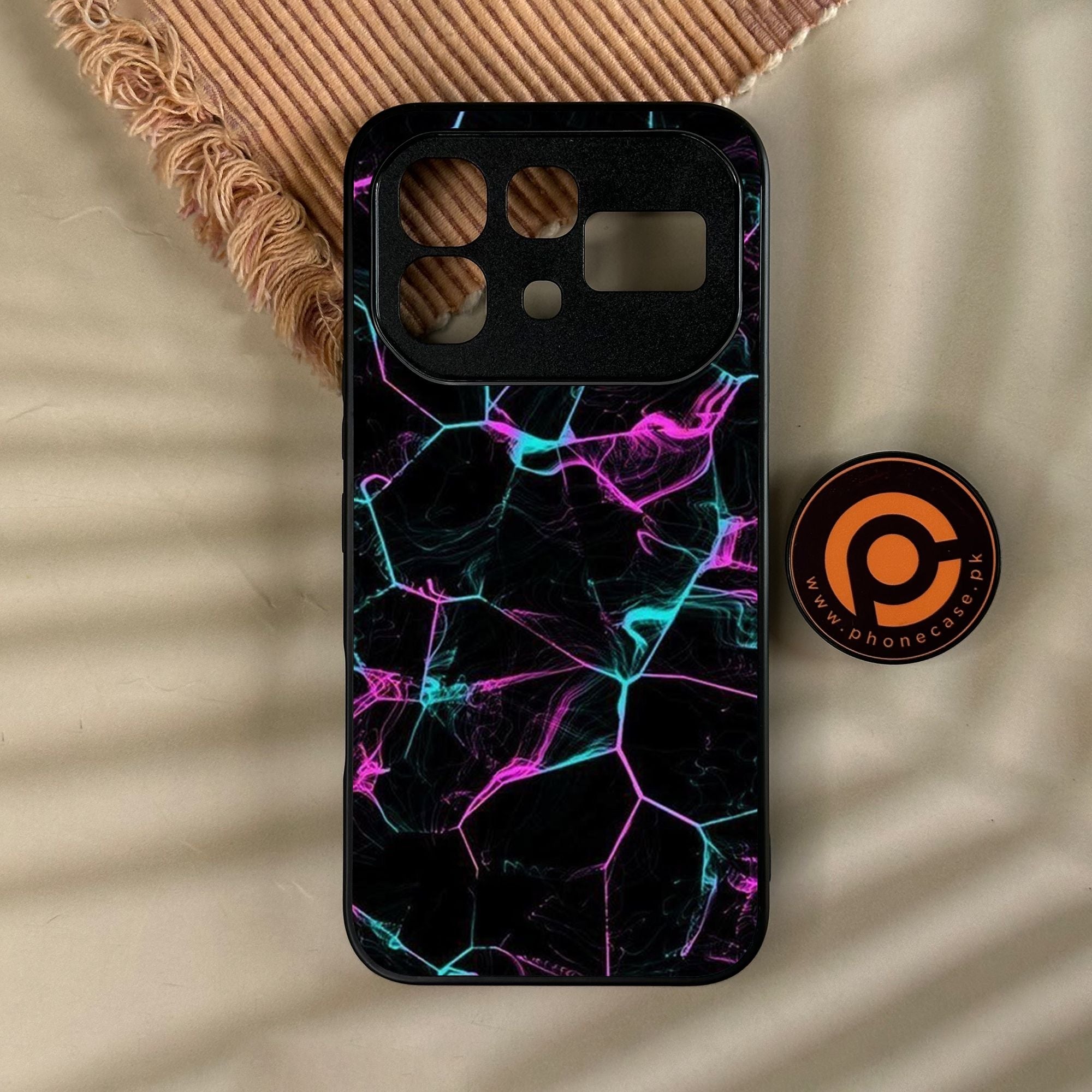 Infinix Note 60 Pro - Black Marble Design 9 - Premium Metal Printed Soft Bumper Shock Proof Case