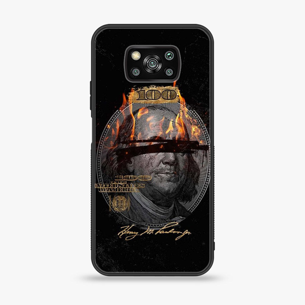 Xiaomi Poco X3- Dollar Series - Premium Printed Glass soft Bumper shock Proof Case